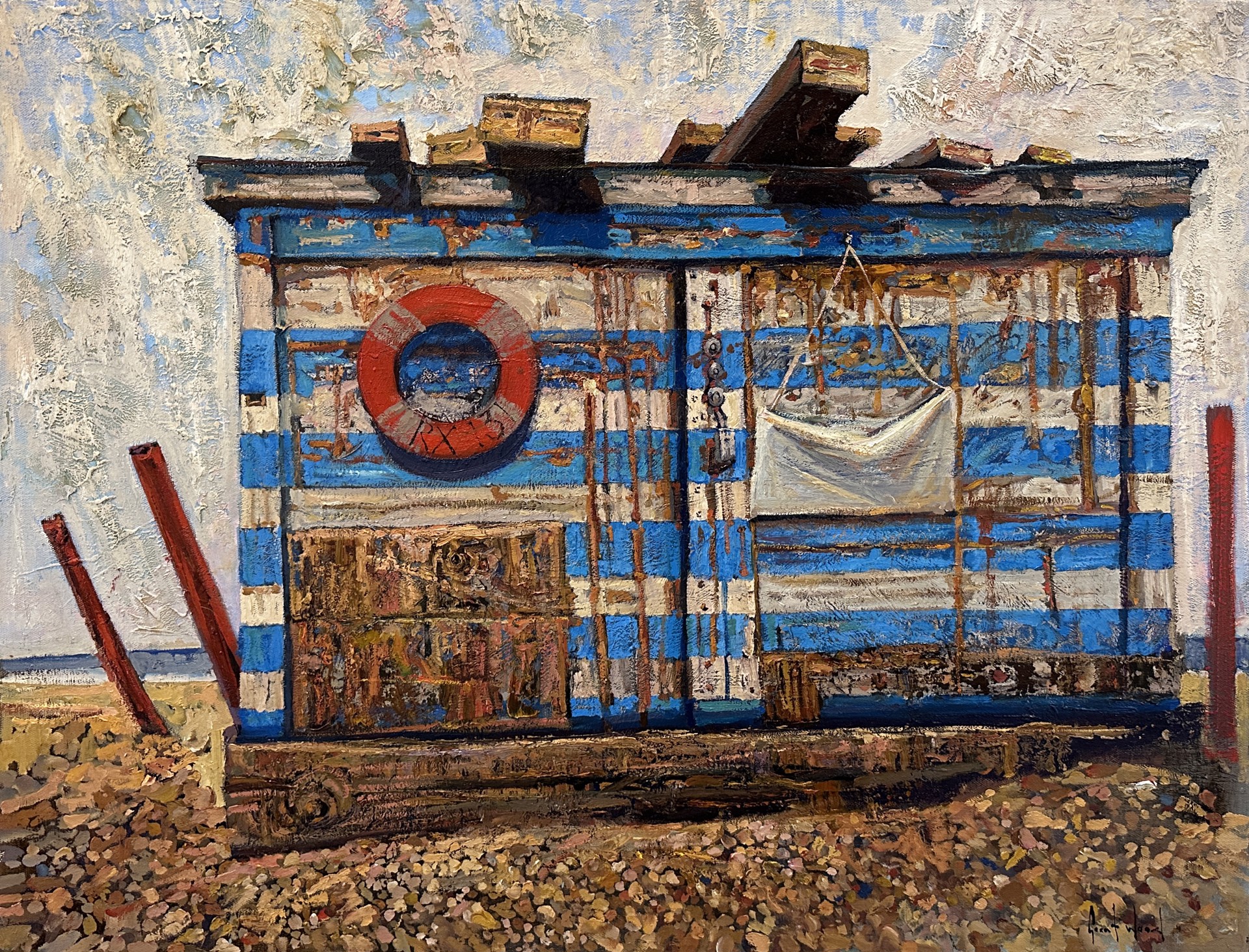 Blue Hut by Grant E. Wood