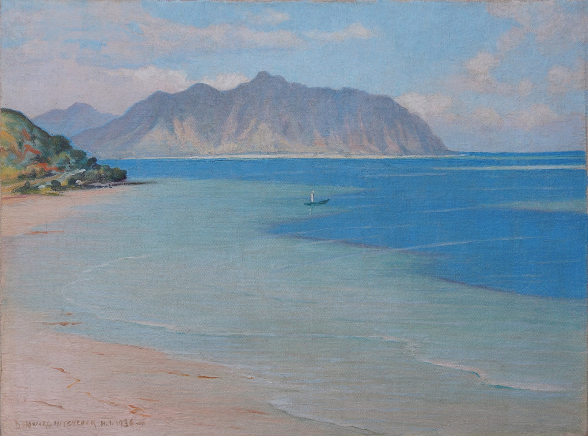 Kualoa Point from Heia Beach, Oahu by D. Howard Hitchcock