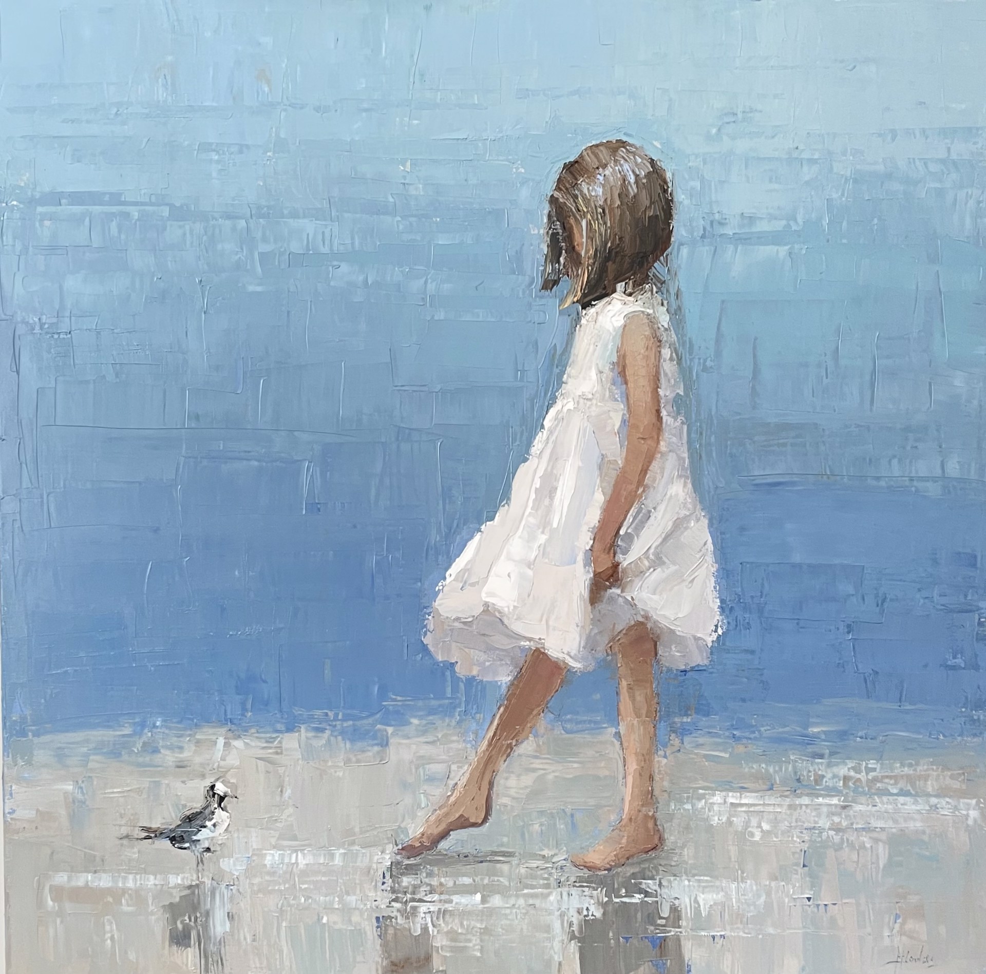 Girl at the Beach- ON HOLD by Barbara Flowers