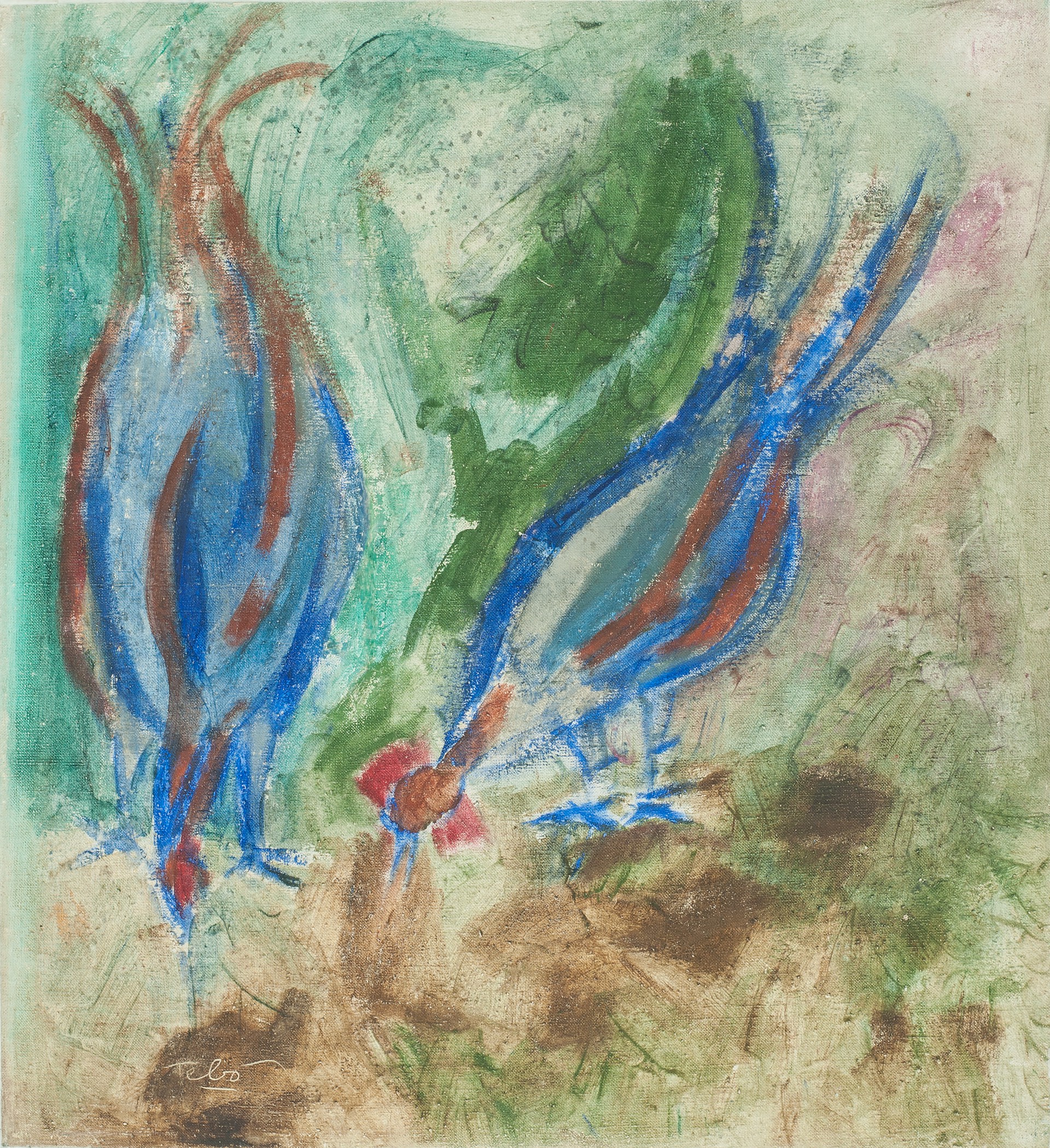 Birds Abstract #5-3-96GSN by Sacha Thebaud-Tebo (Haitian, 1934-2004)