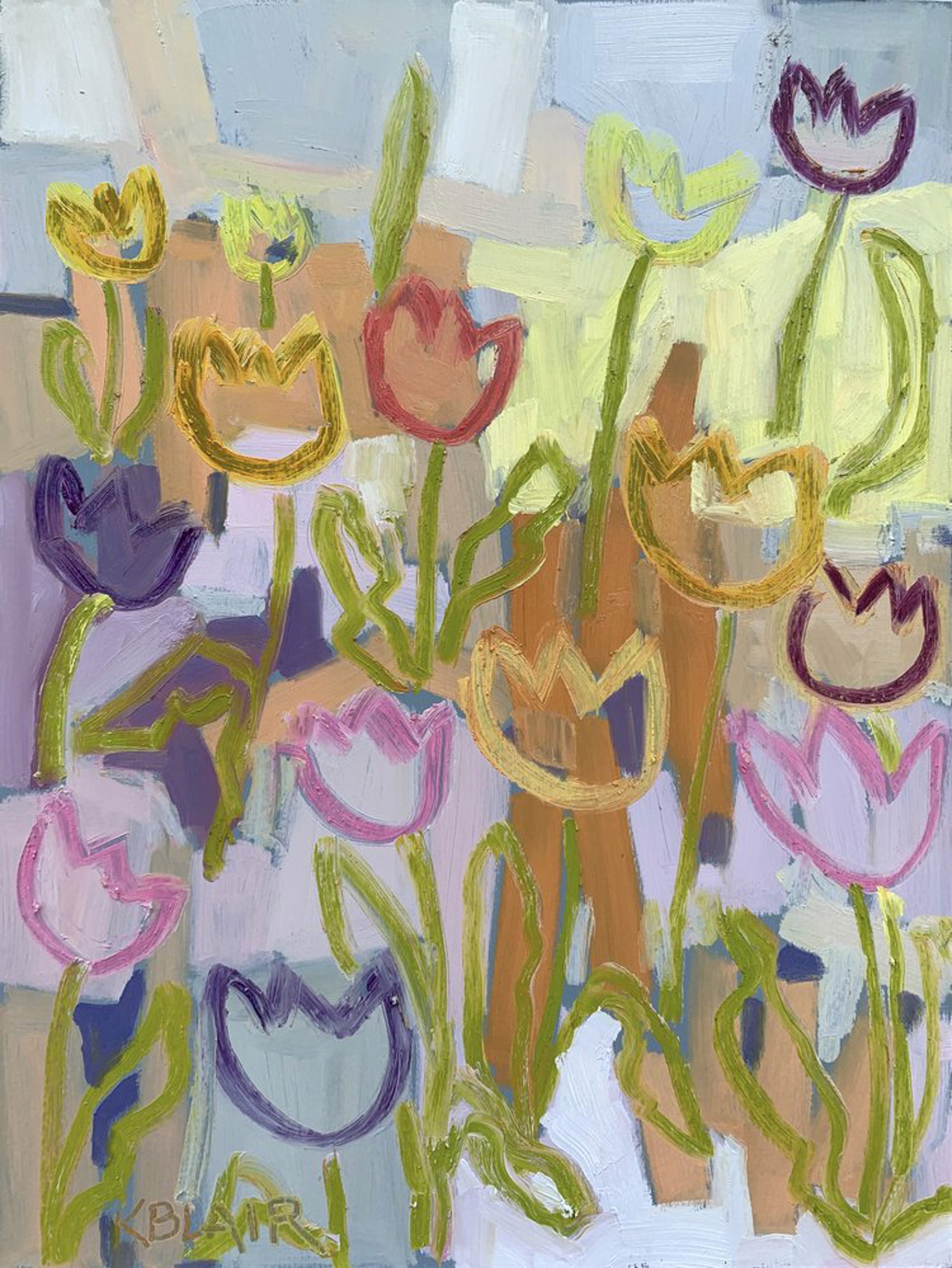 Small Garden with Tulips by Karen Blair