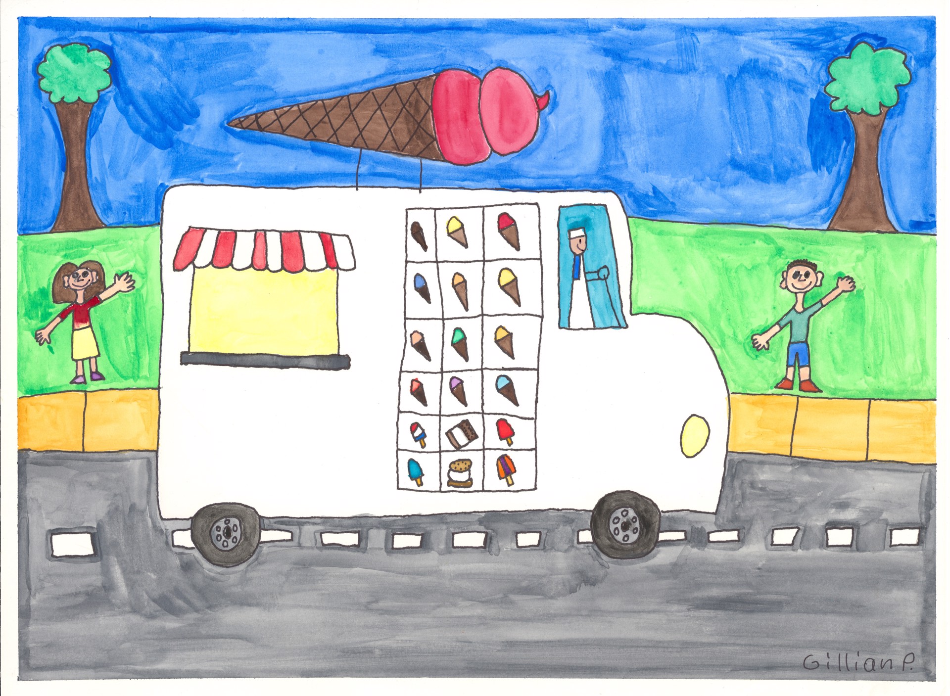 Ice Cream Truck on the Go (FRAMED) by Gillian Patterson
