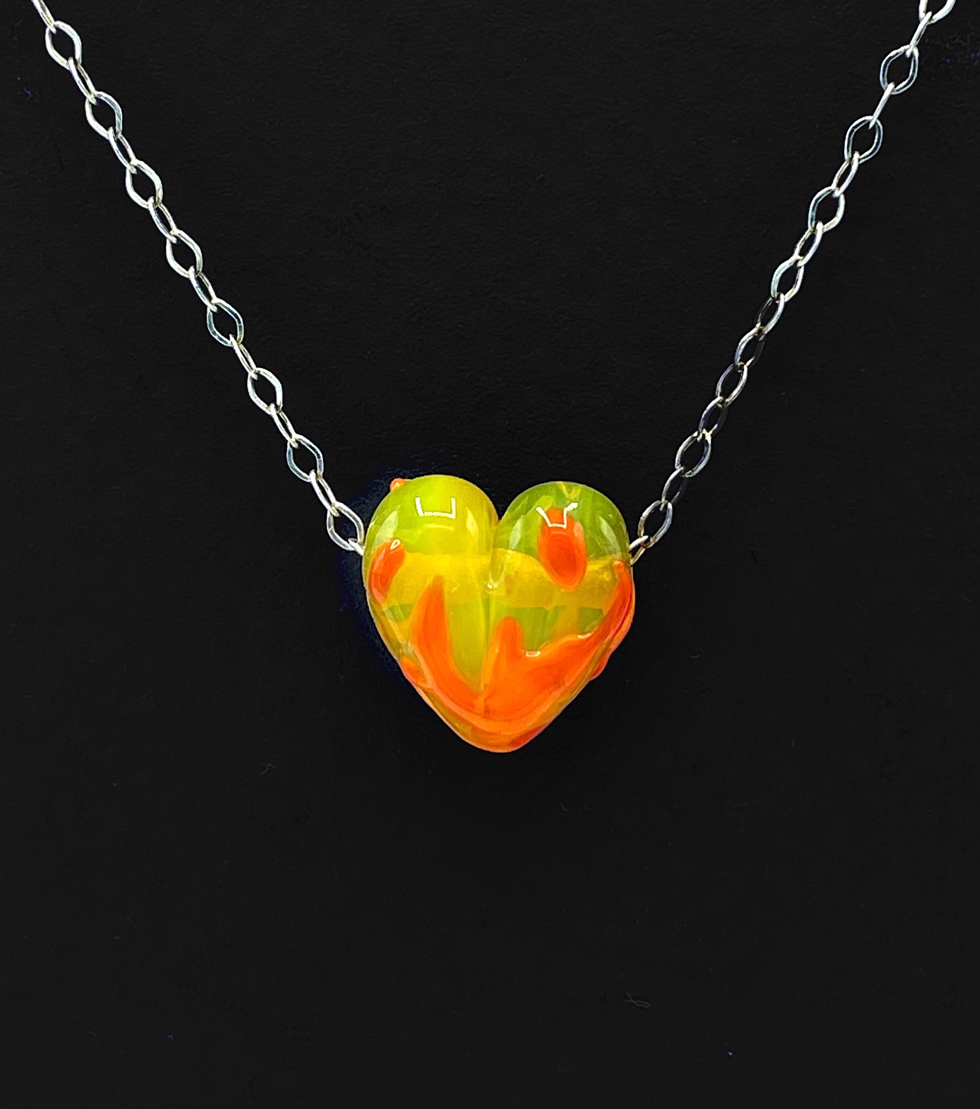 Yellow Fire Heart w/ Citrine Necklace by Emelie Hebert