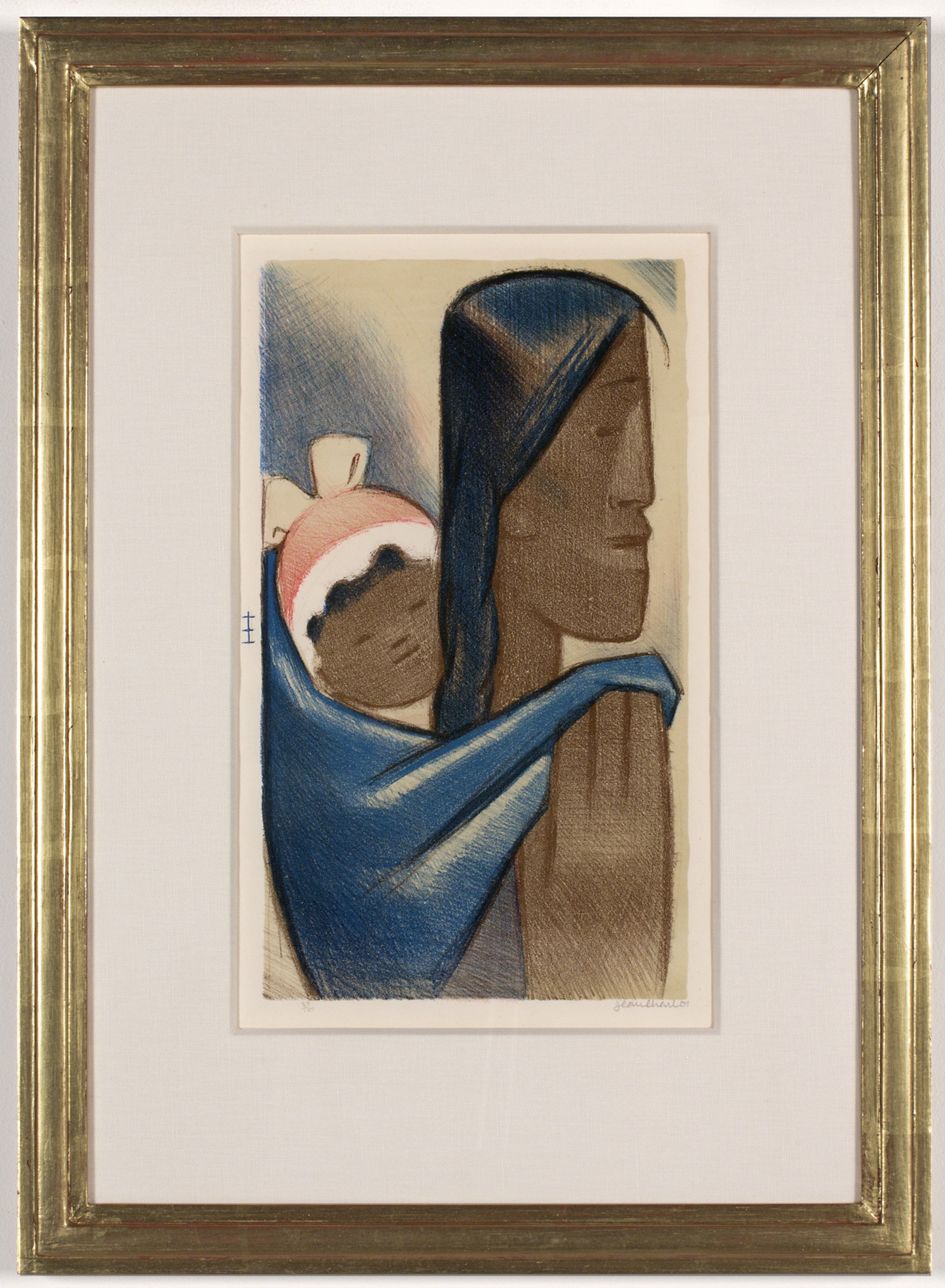 Pilgrims (Mother with Child on Back) by Jean Charlot