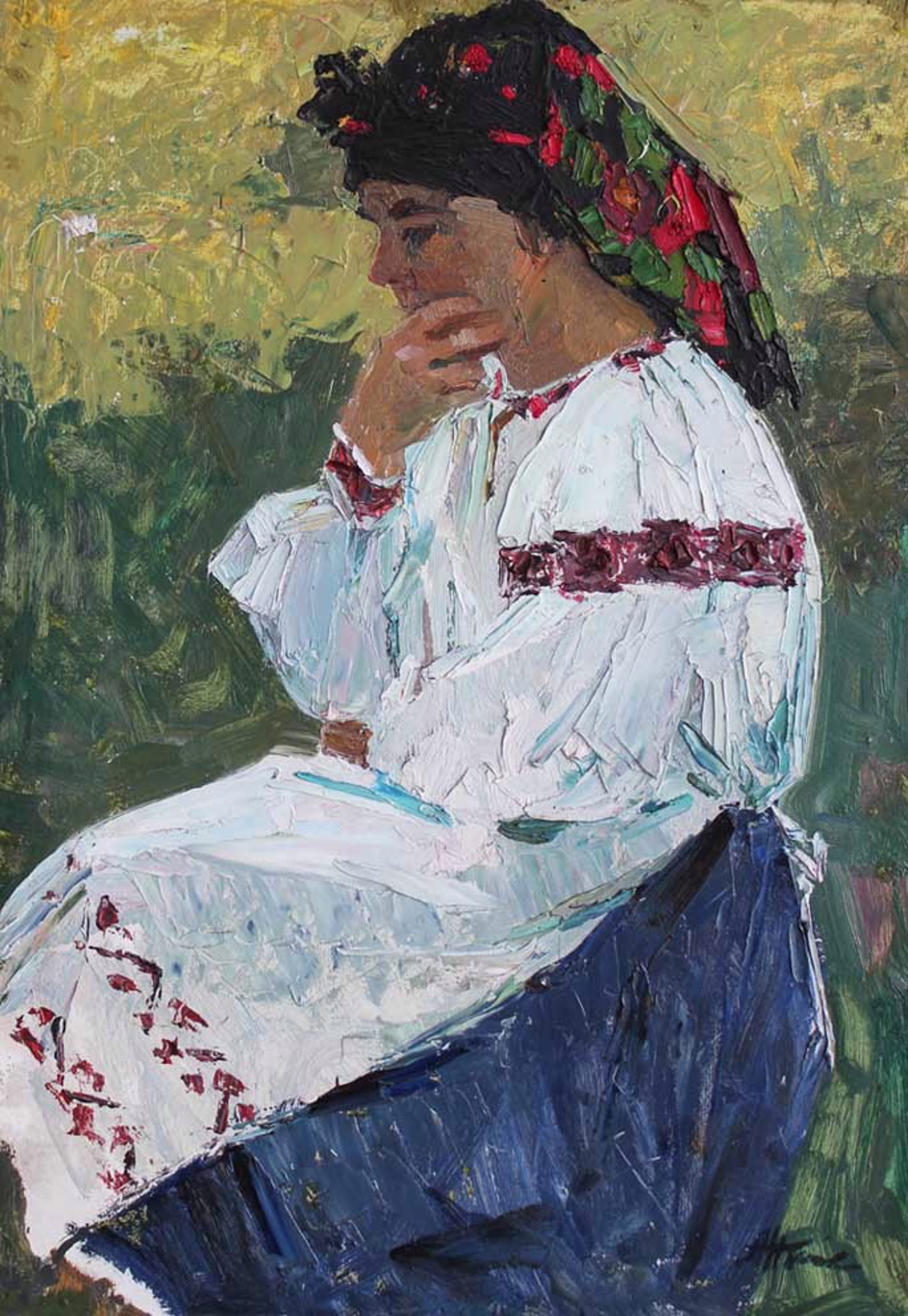 Woman in Ukrainian Dress by Mikhail Antonchik