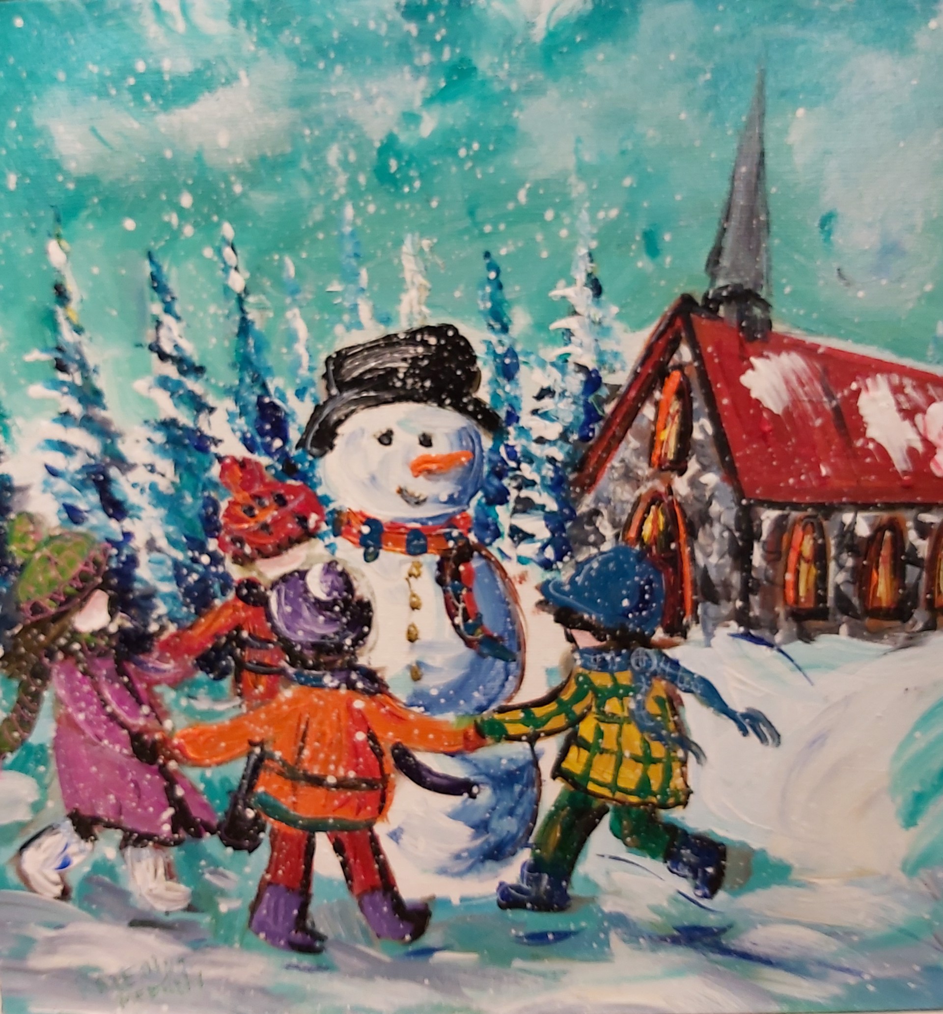 Dance around the snowman by Katerina Mertikas