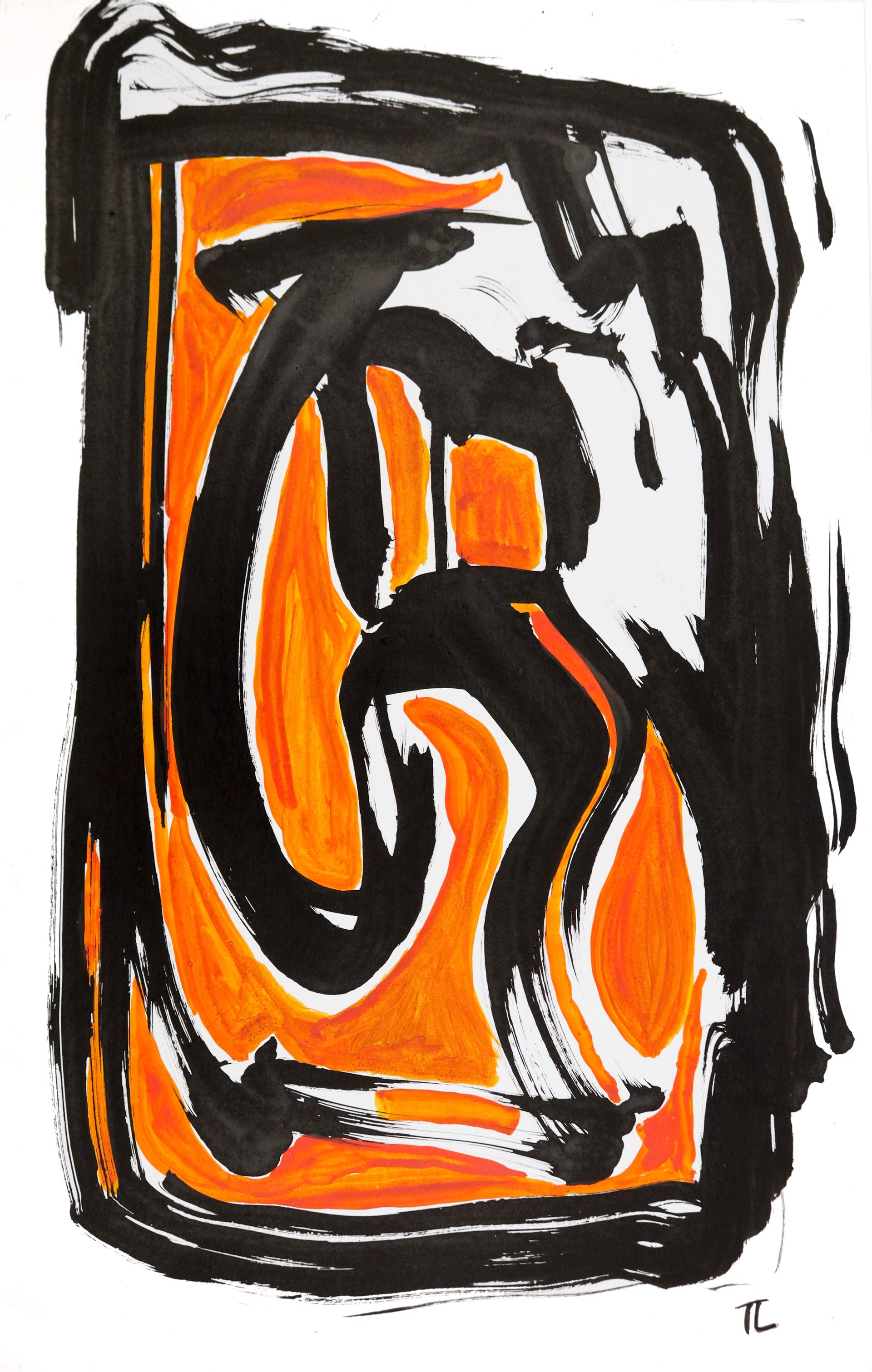 Mind Drawing and Orange Ink by Toni Lane