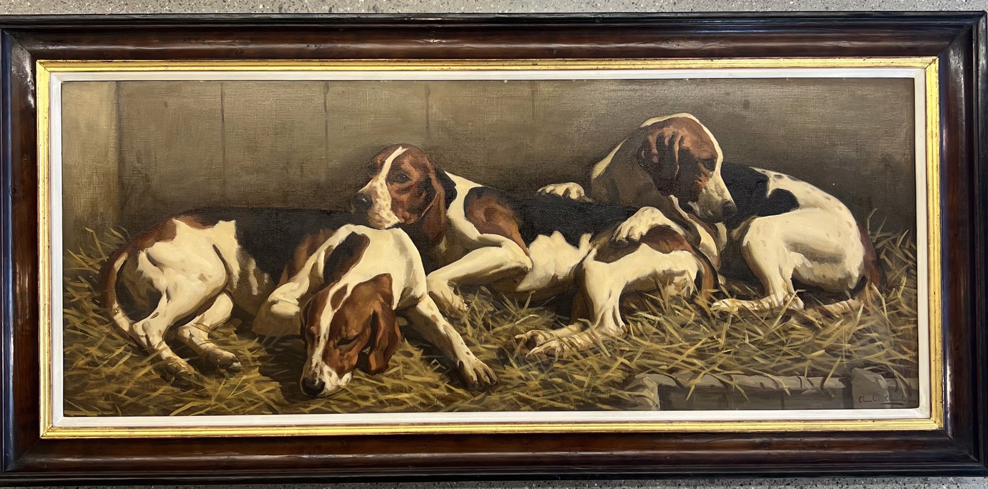 Beagles in a Stall by Charles Church