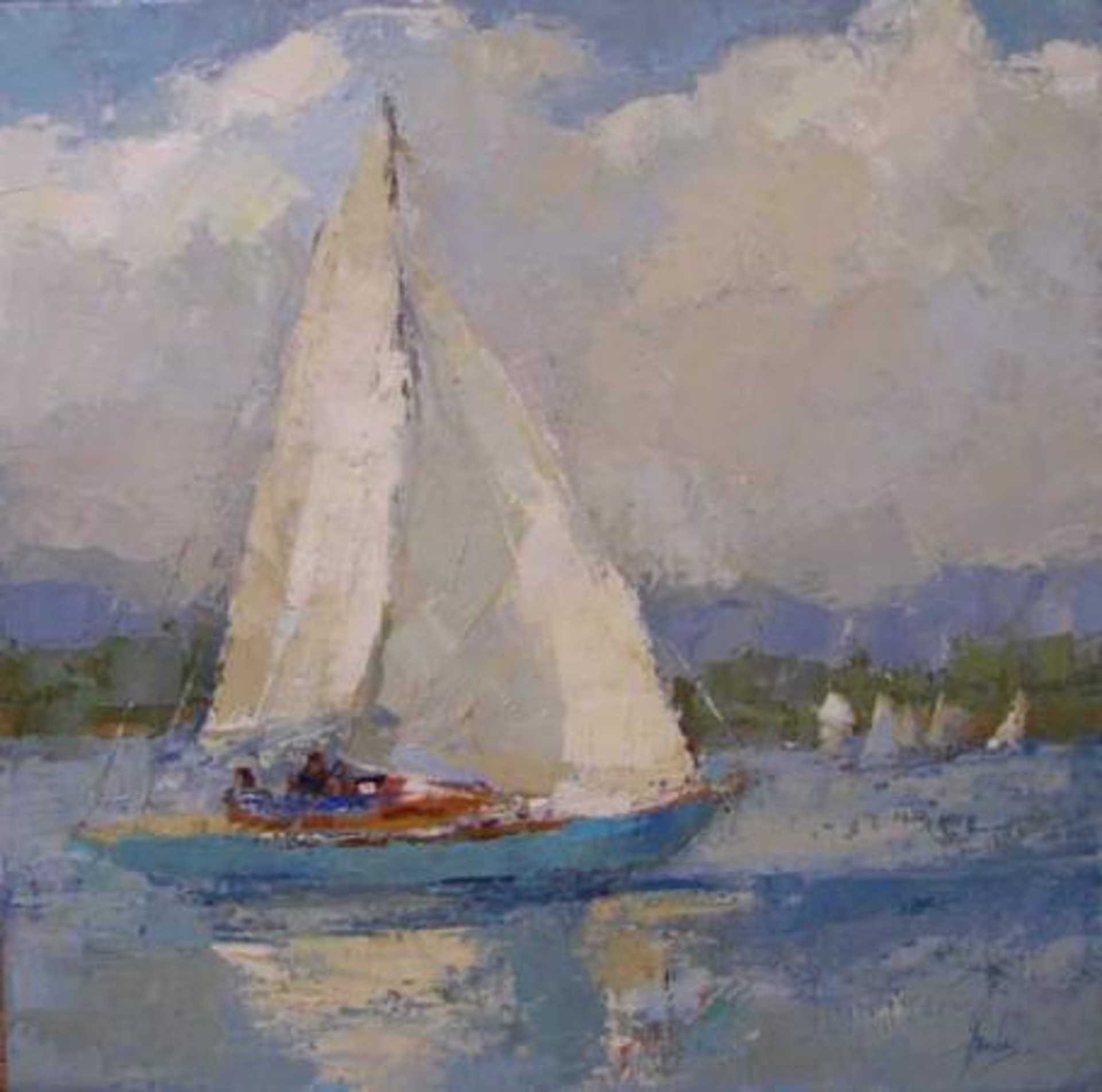 Sailboats Lake Constance by Barbara Flowers