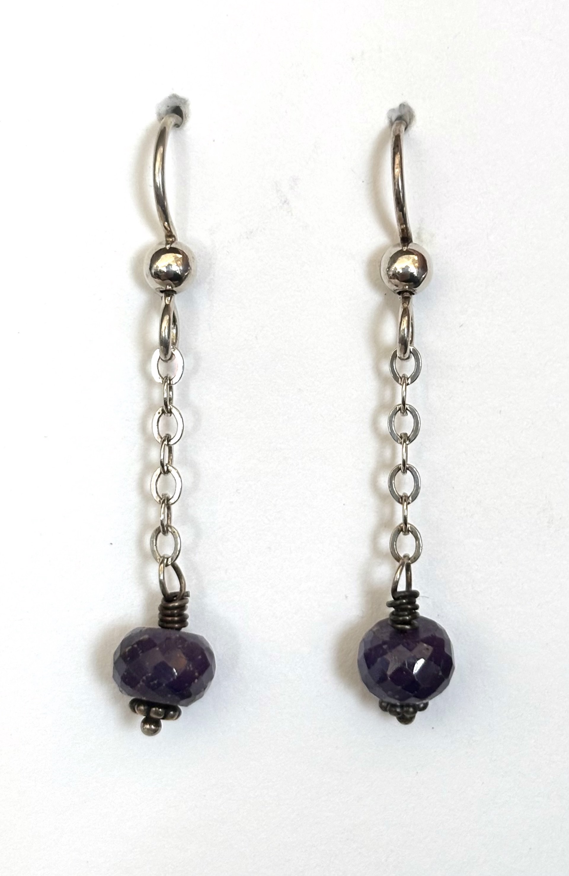 Sterling Silver and Sapphire Earrings by Emelie Hebert