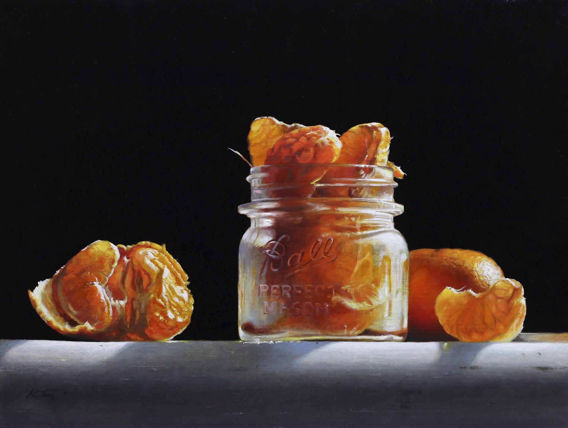 Jar with Tangerines by Larry Preston