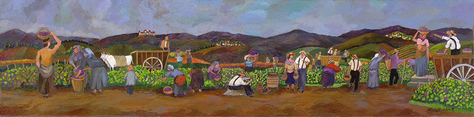 Harvest In Burgundy by Guy Buffet