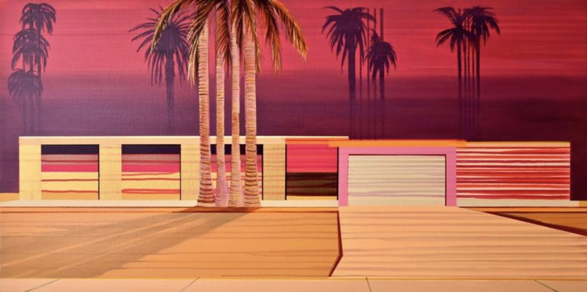 Sunset Palms by Cecile van Hanja