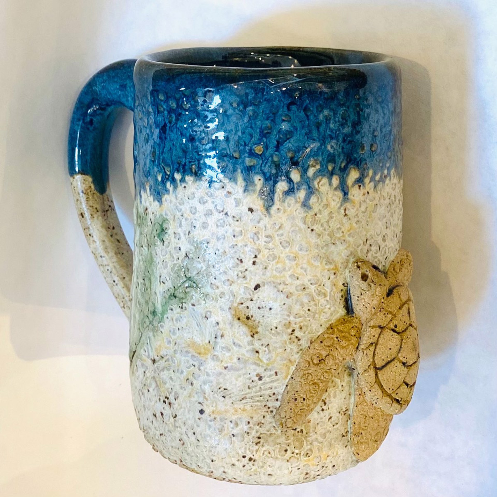 Logan22-880 Turtle Mug (Blue Glaze) by Jim & Steffi Logan