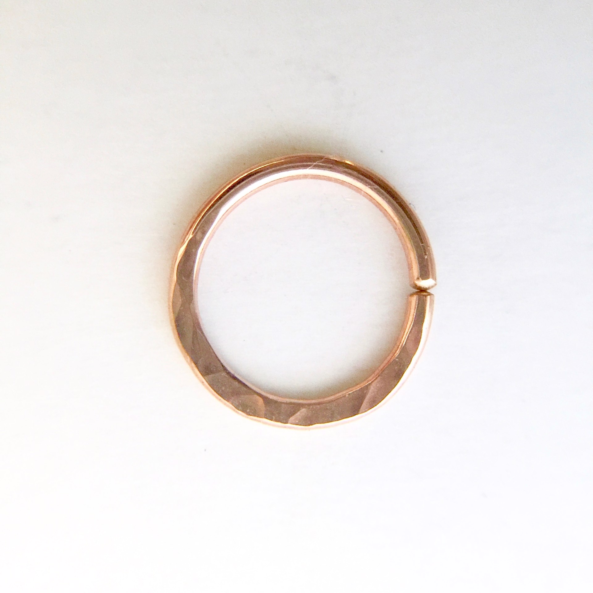 Hammered Texture Nose/Septum Ring- Rose Gold Filled - 6mm / 20 by Clementine & Co. Jewelry