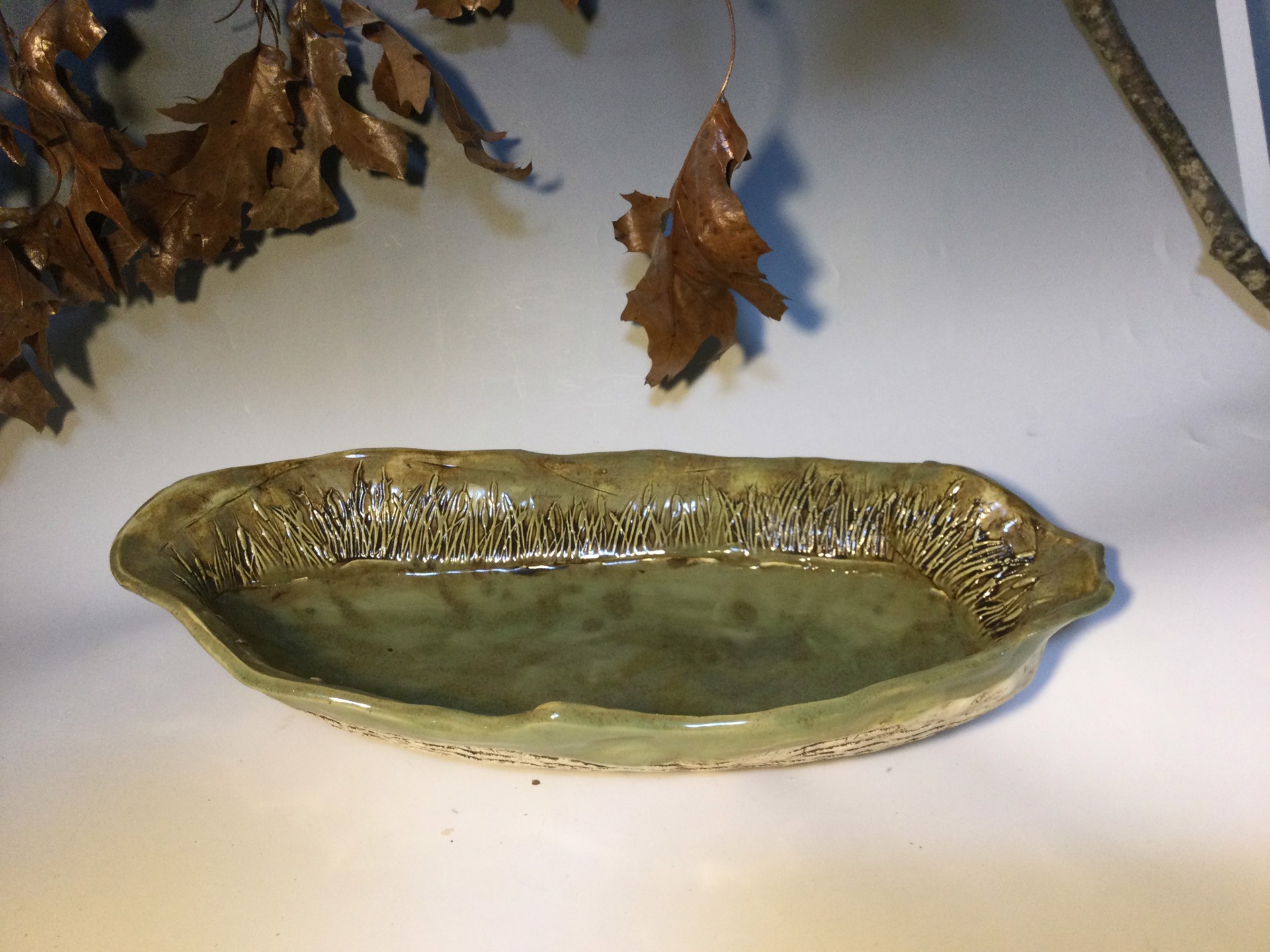 Cattail Serving Tray by Anna M. Elrod