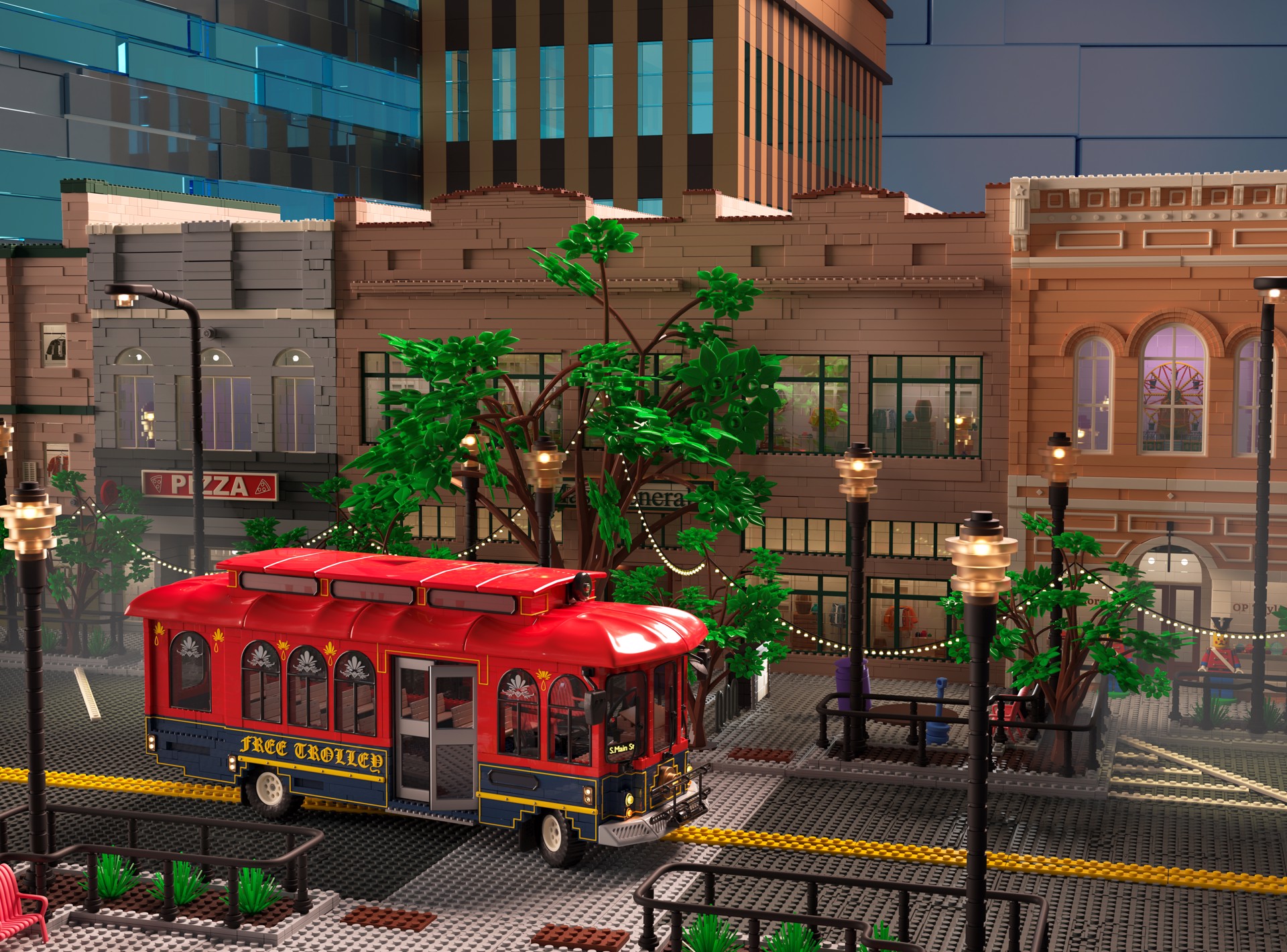 Main Street & the Trolley by Eli Warren