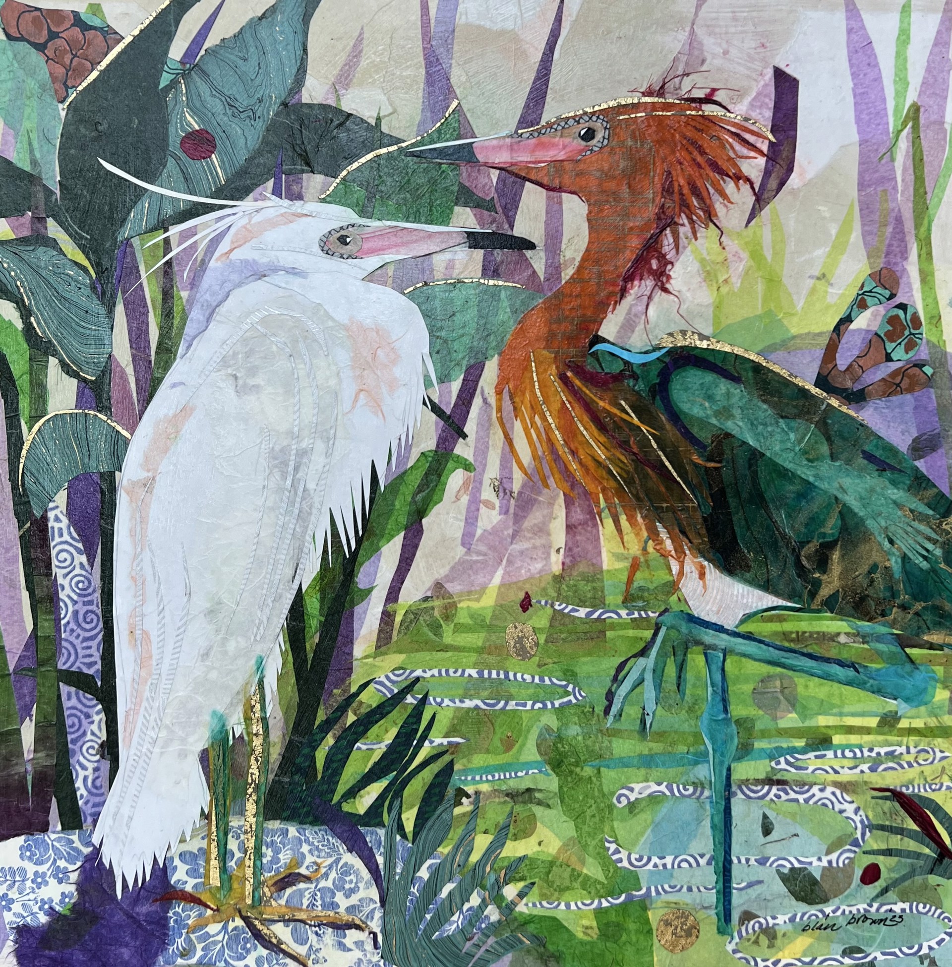 Two Reddish Egrets by Blair Brown