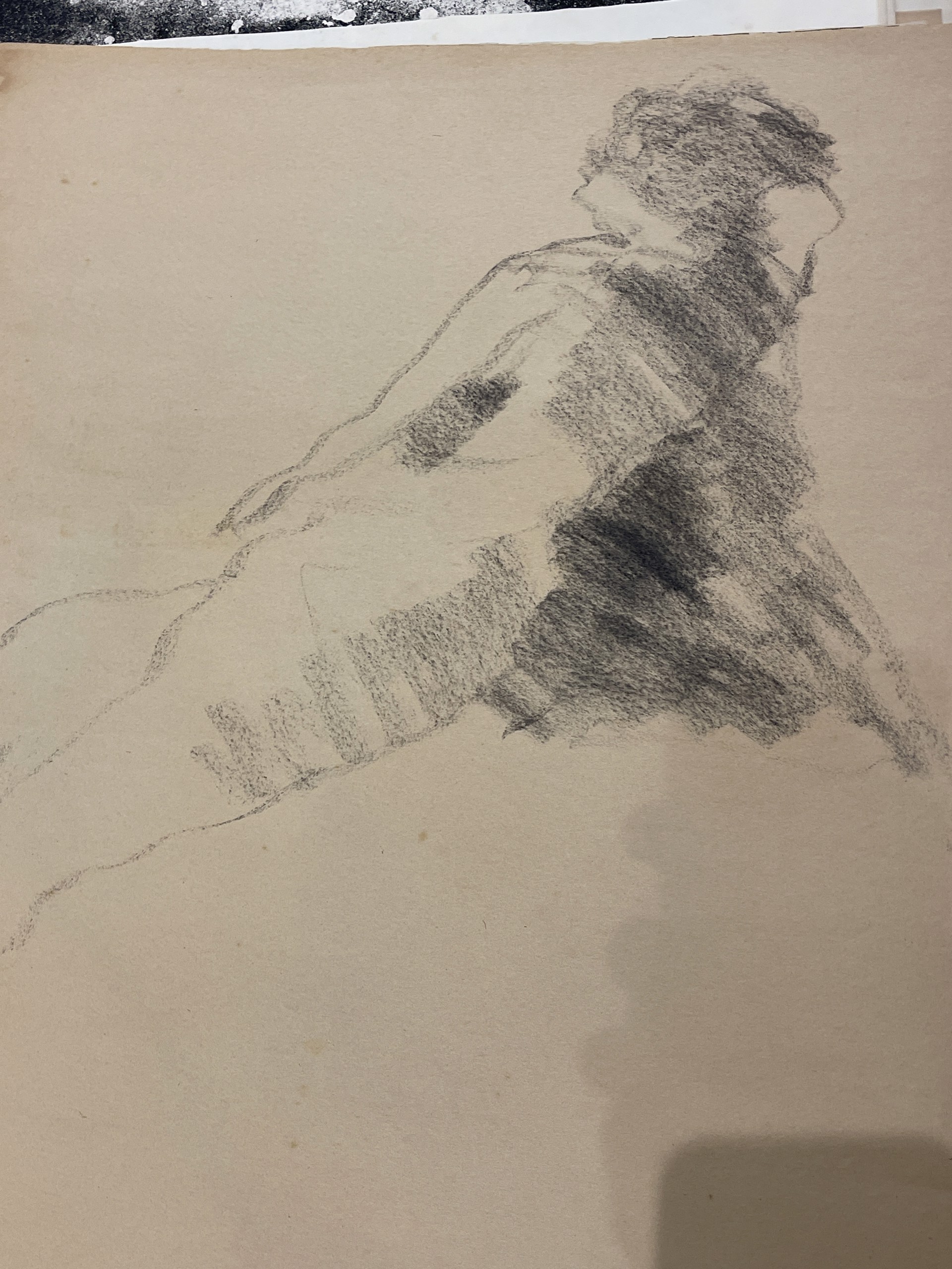 Nude Figure on Sepia by Shirley Rabe' Masinter