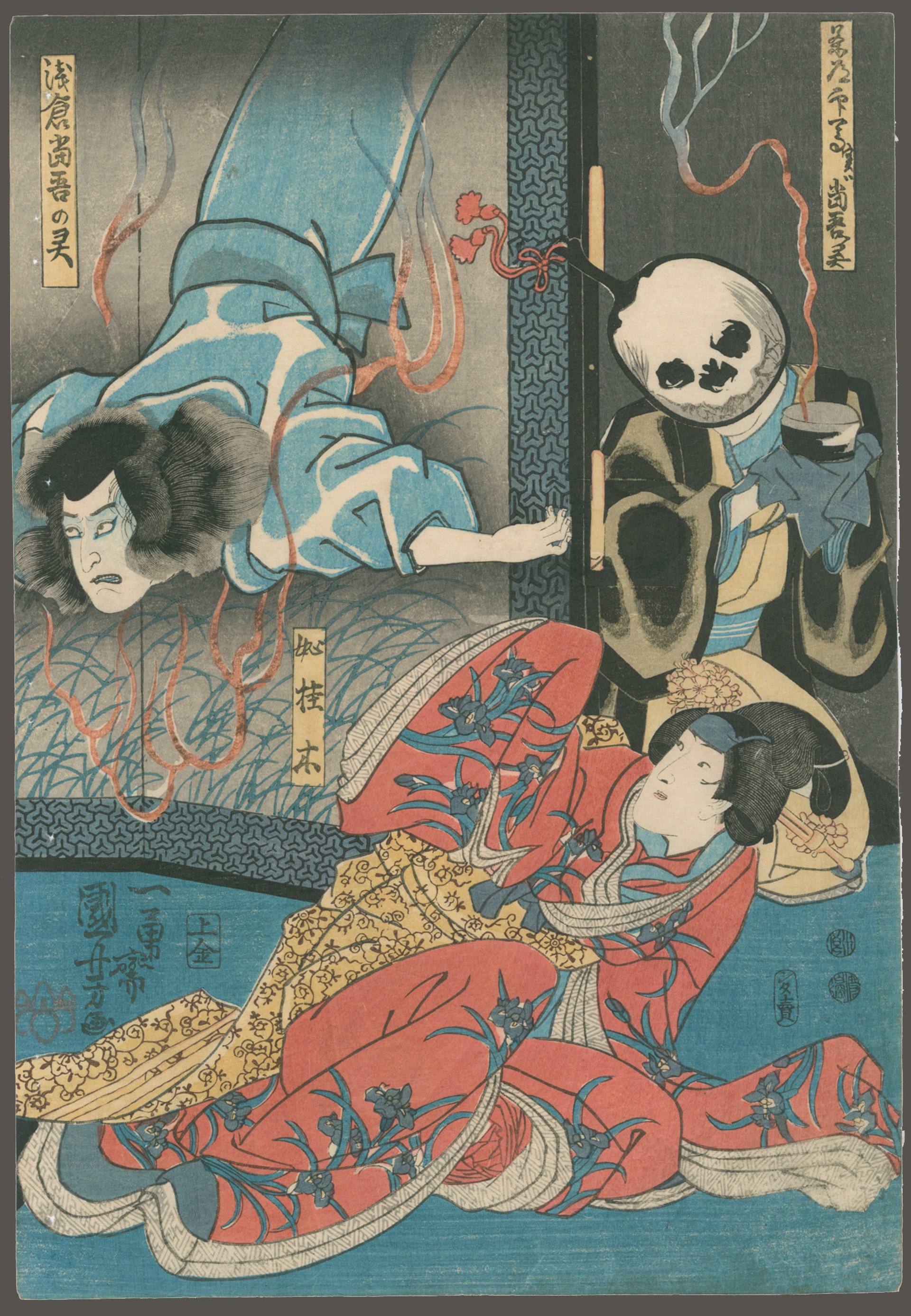Kabuki play "Higashiyama Sakura Soshi" by Kuniyoshi
