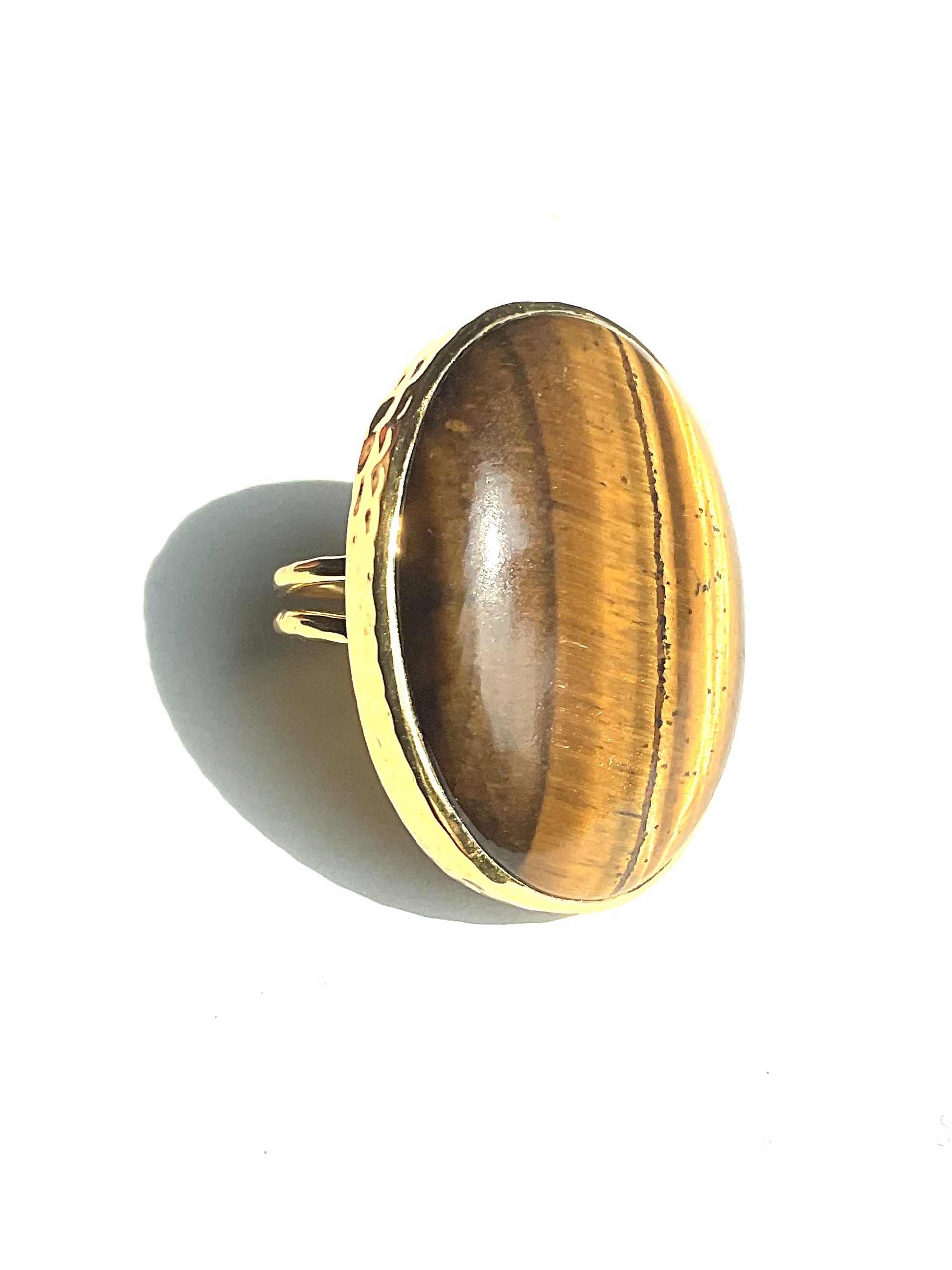 Large Oval Tiger’s Eye Ring by J. Catma