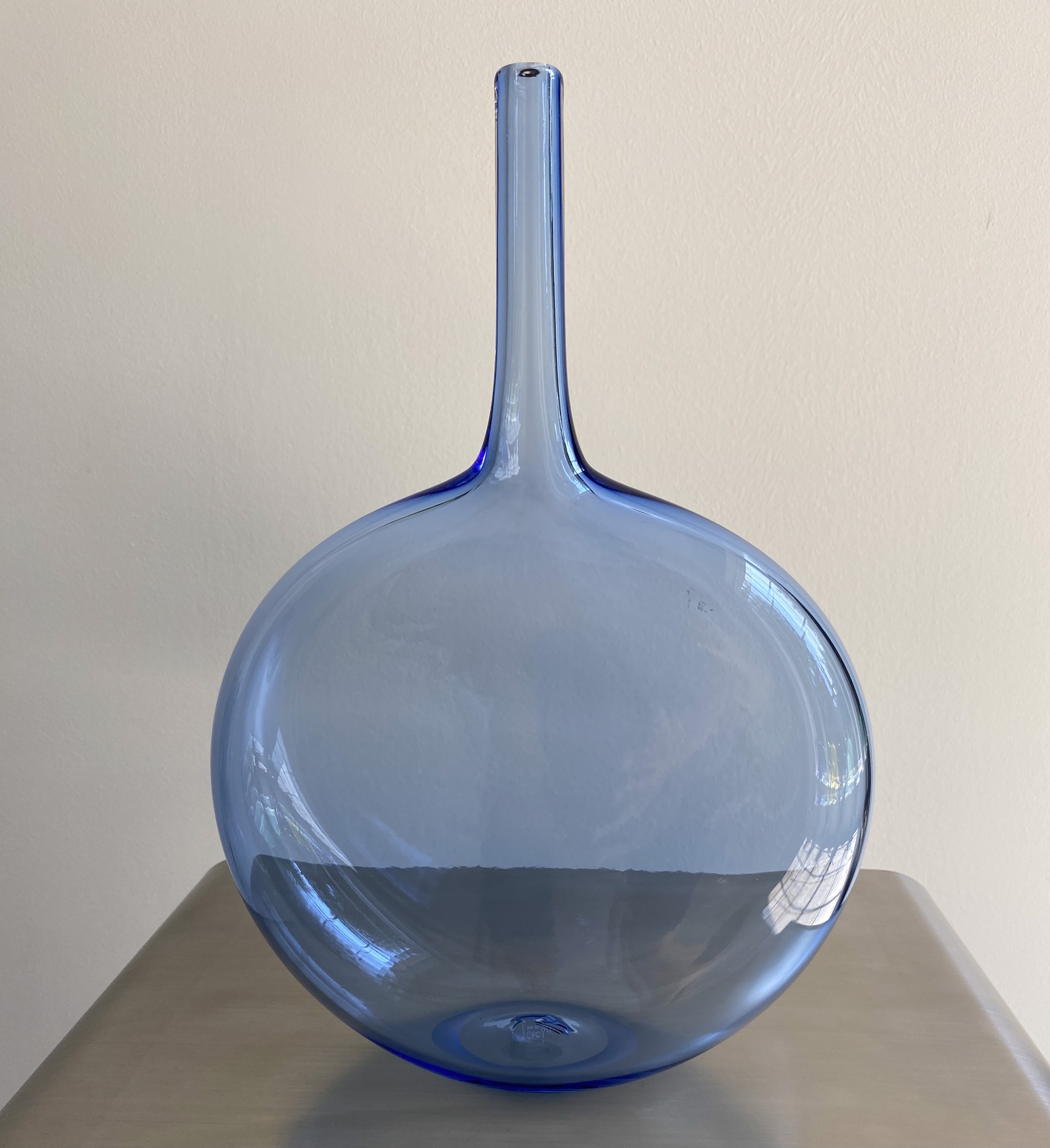 Blue Medium Lecca Lecca Flat Bottle by John Geci