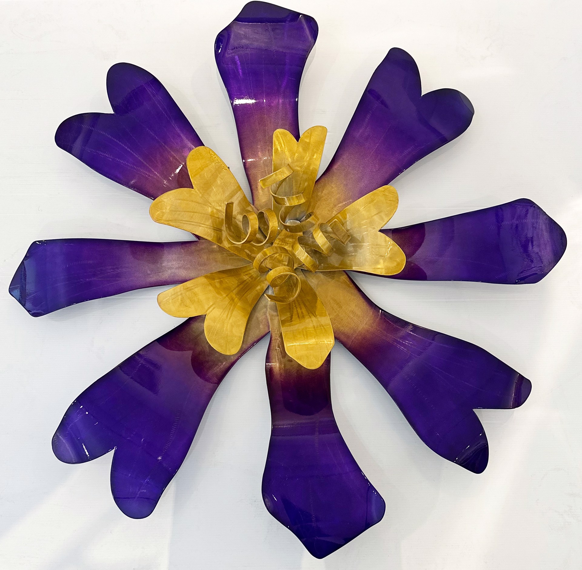 Purple and Gold Wall Flower by Steve Zaluski