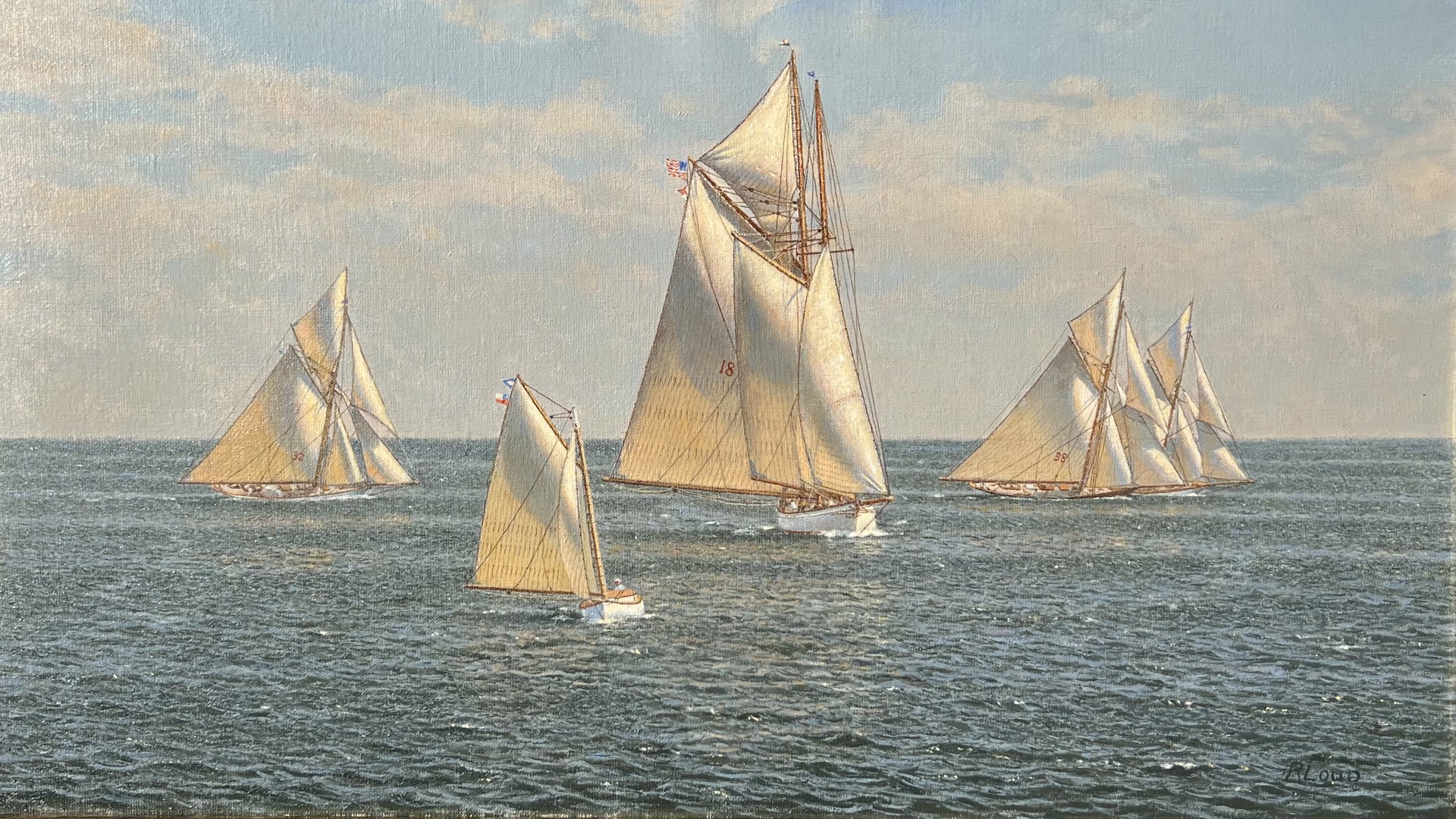 Schooner Yacht Merlin, Marblehead 1891 Study by Richard K. Loud