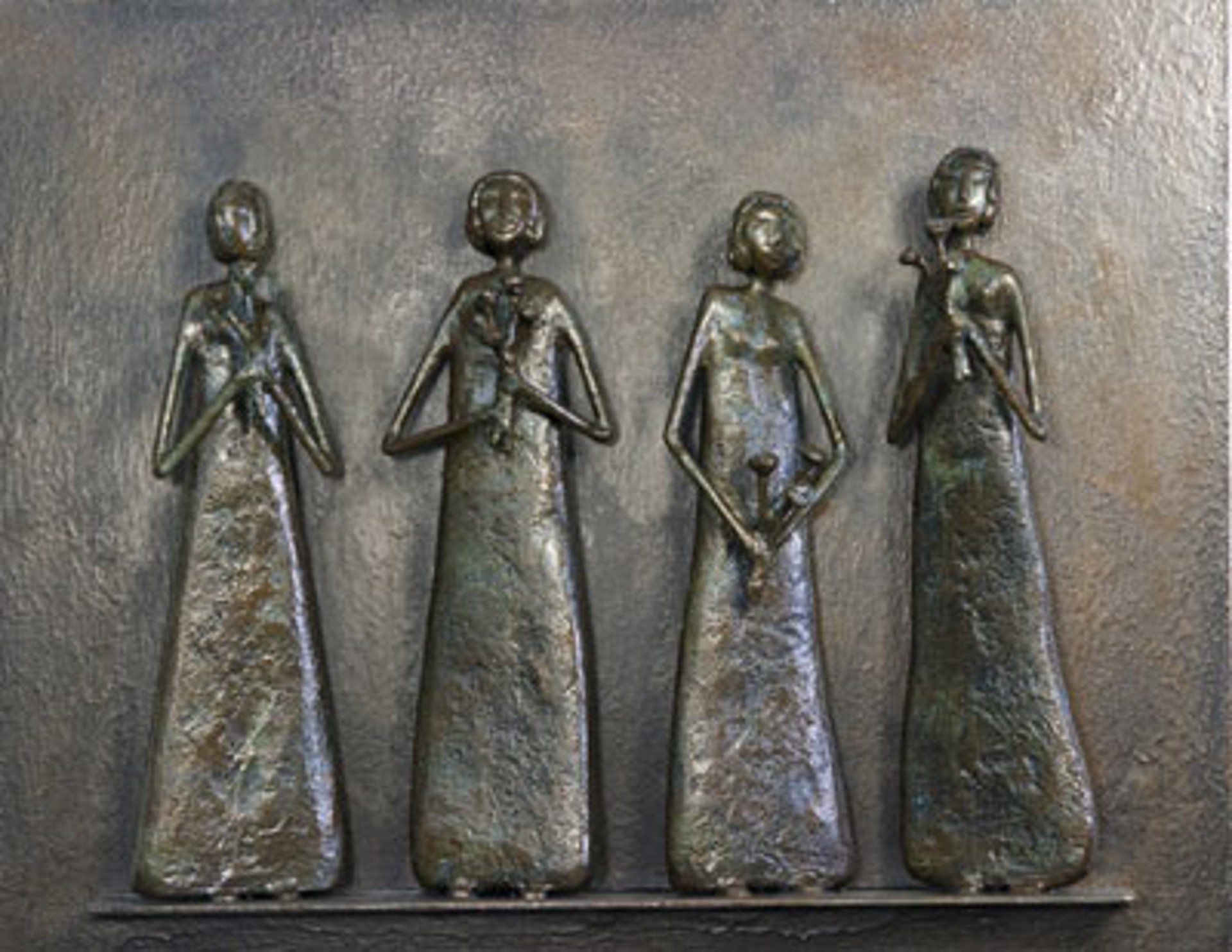 Four Women with Flowers by Allen Wynn