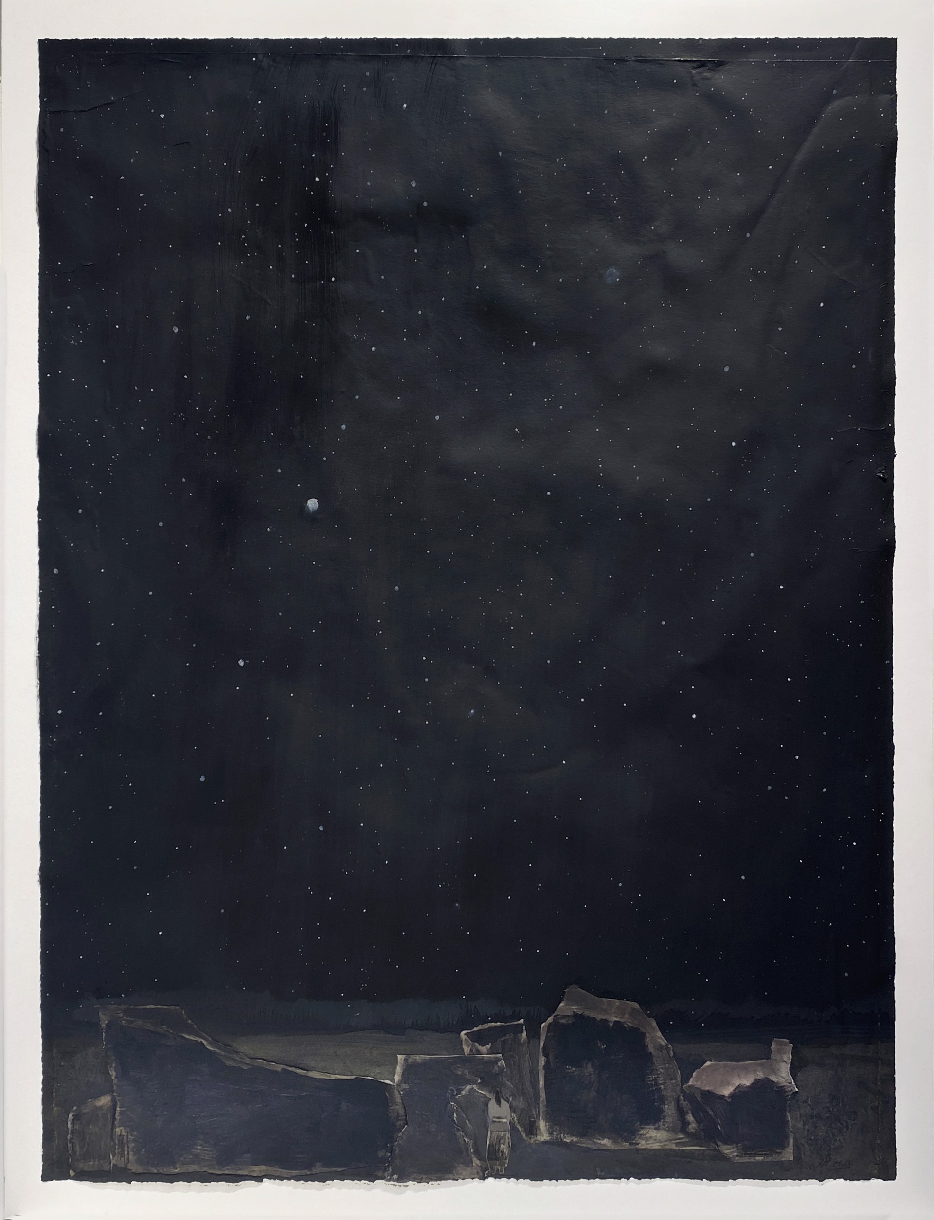 Night Sky/ Abiquiu Formation by Gigi Mills