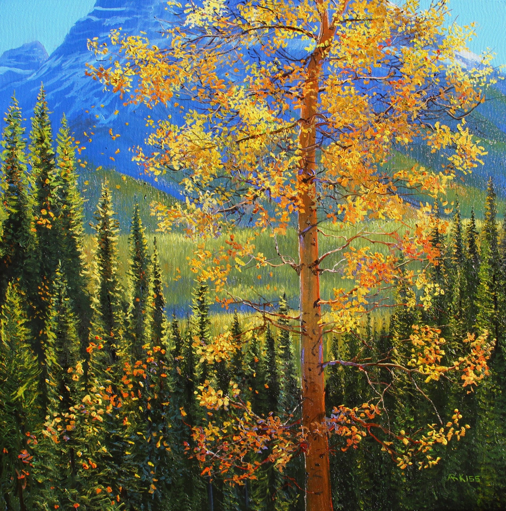 Gold On Blue by ANDREW KISS