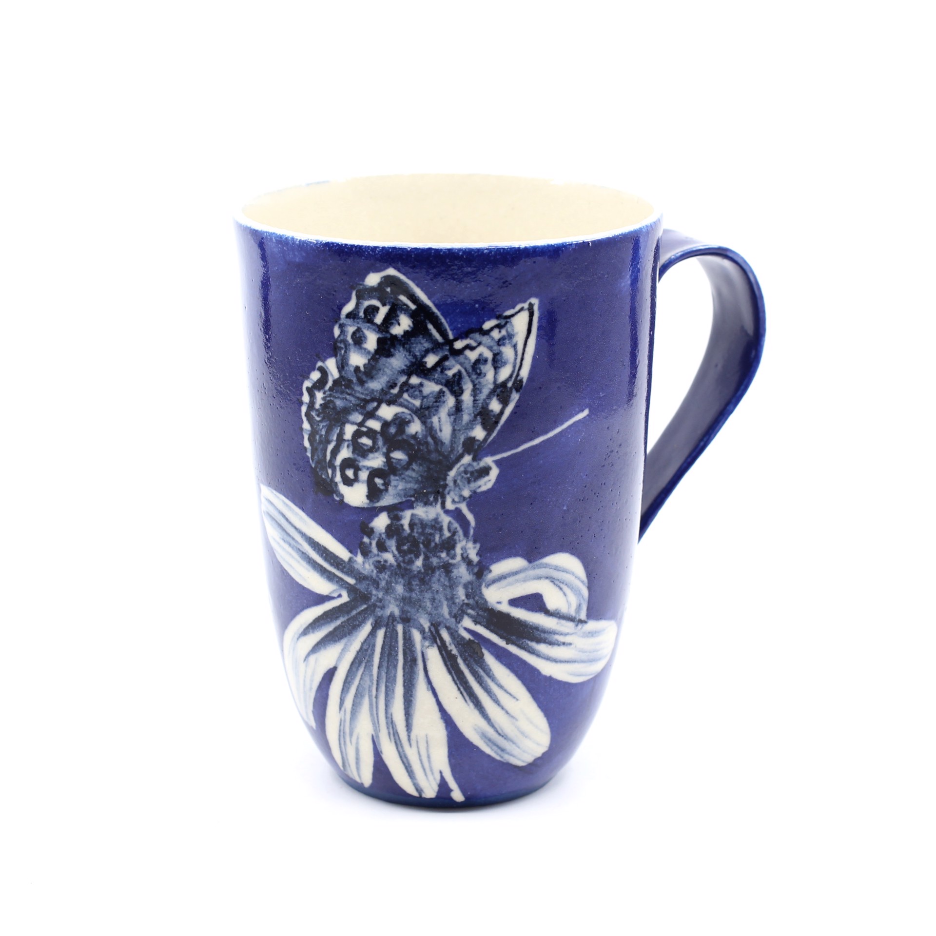 Goldeneye Flower & Variegated Fritillary Butterfly Mug by Kat Kinnick
