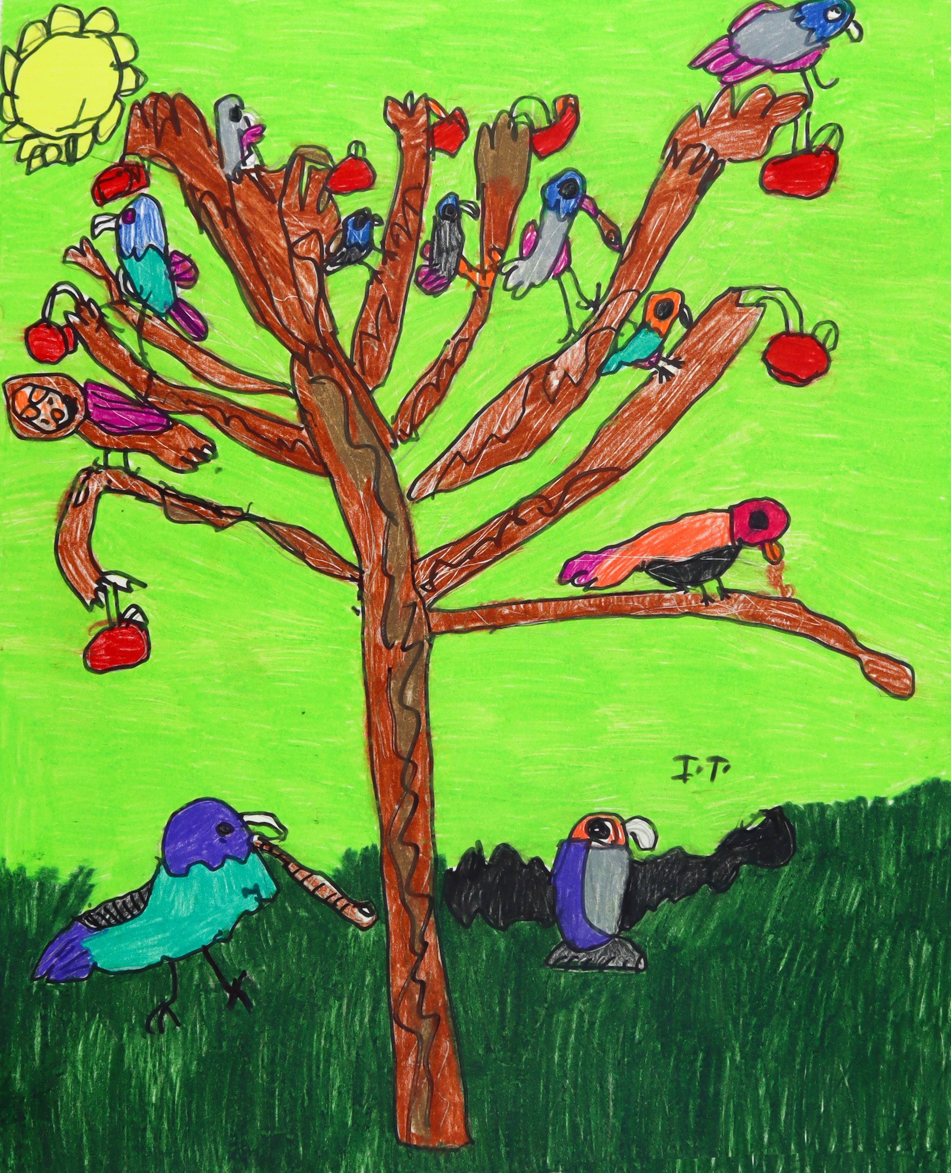 My Birds and Tree  (FRAMED) by Imani Turner