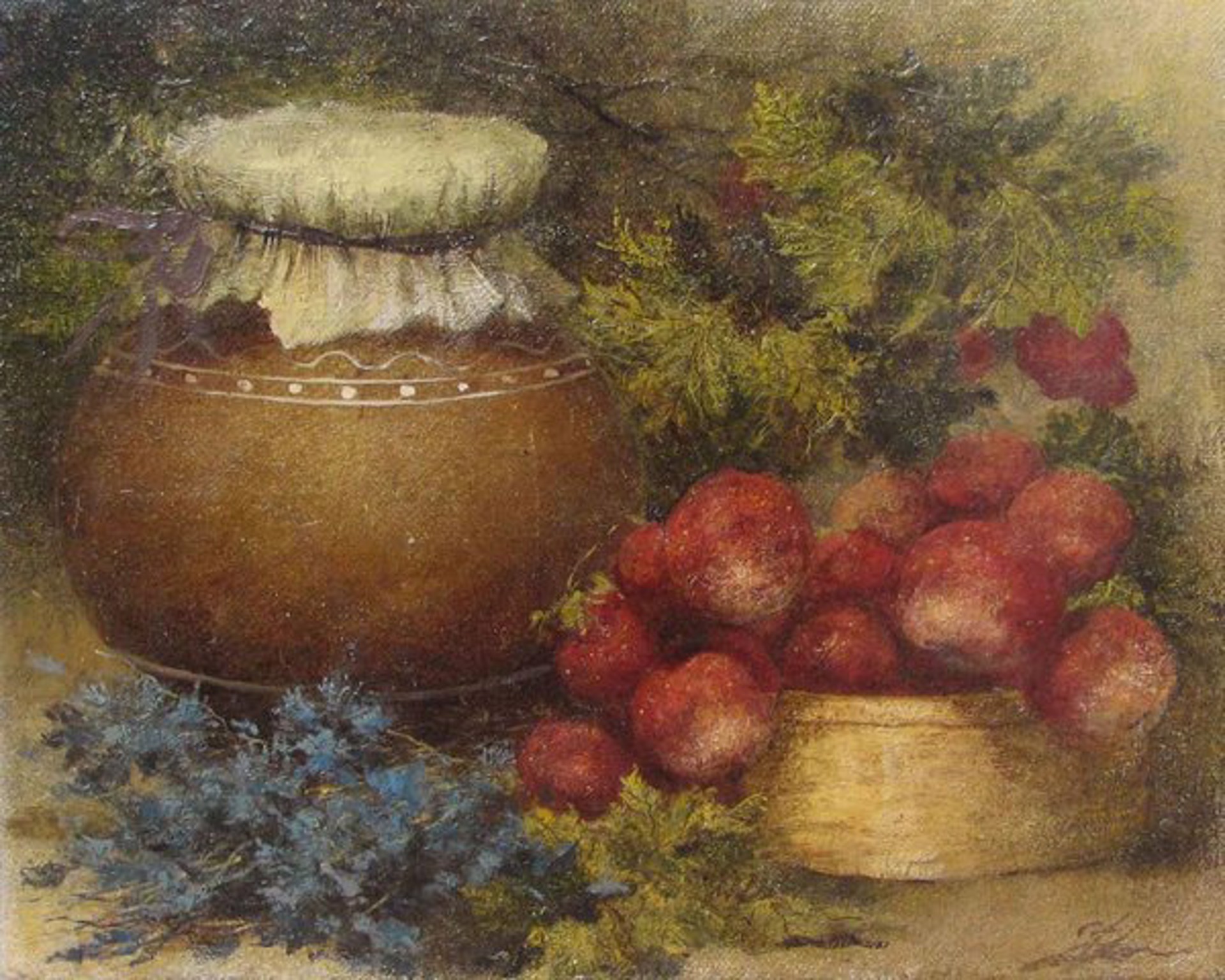 Strawberries and Pot by Irina Novikova