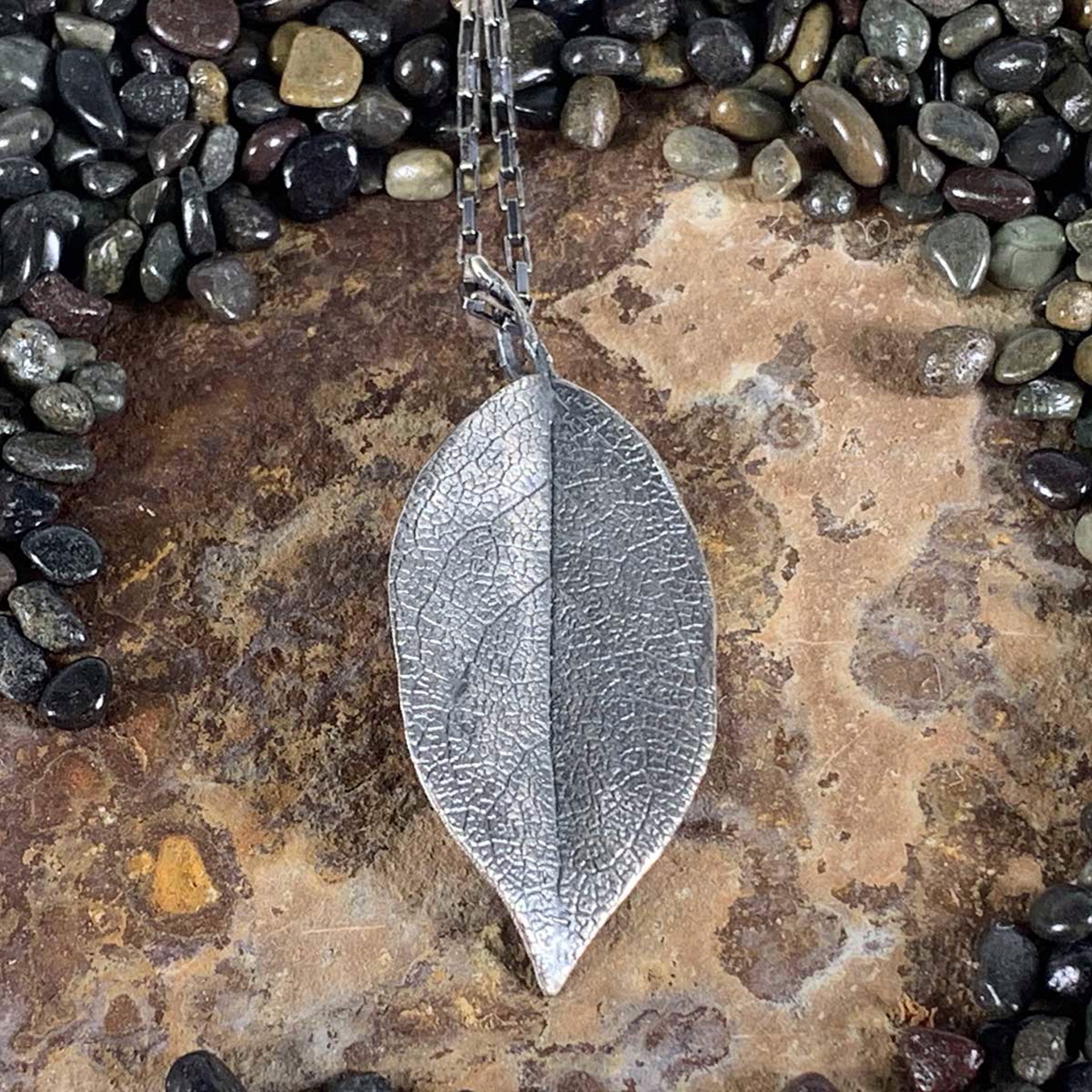 Salal Leaf Pendant by April Ottey