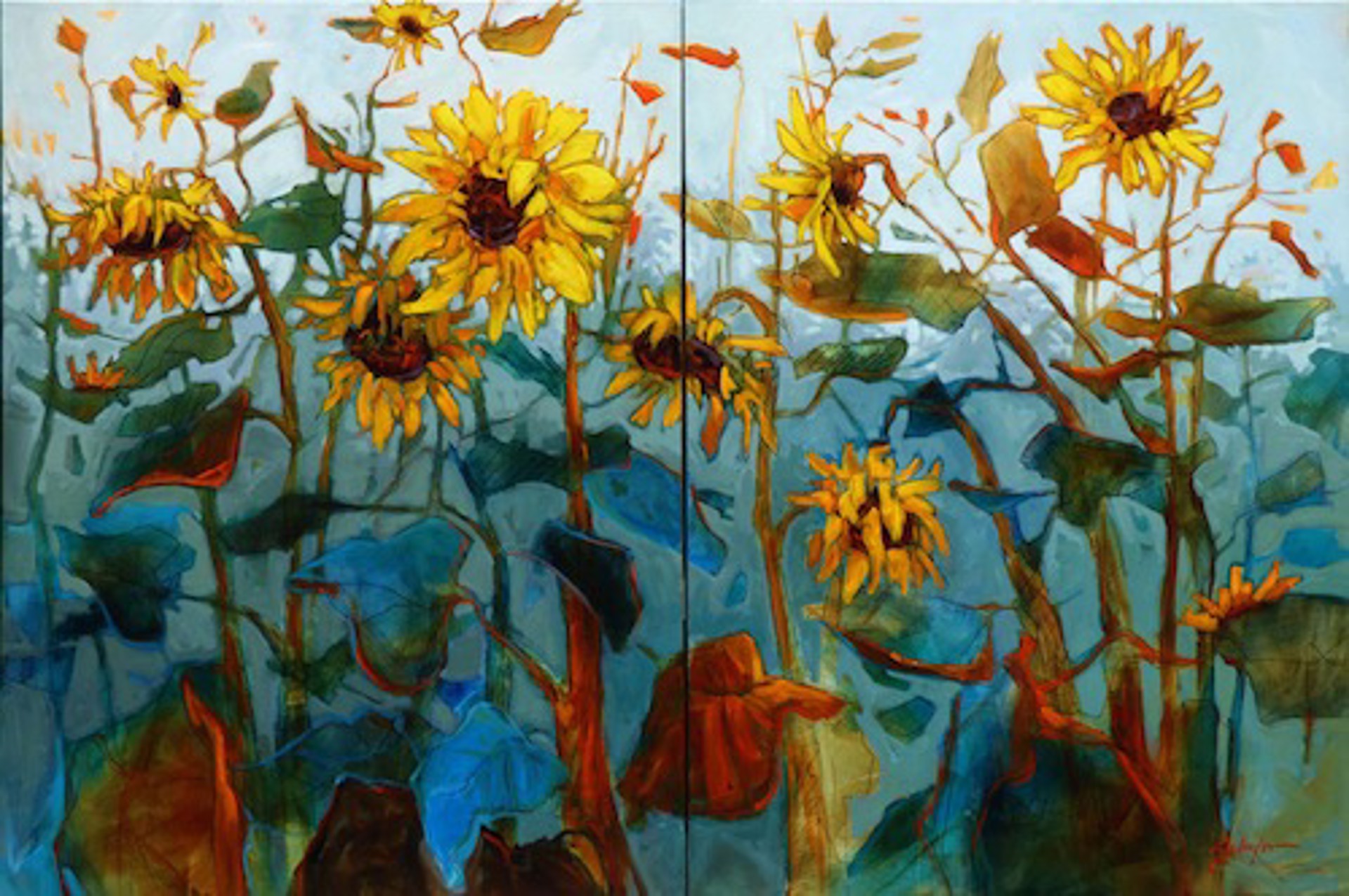 To Serve the Earth (diptych) by Gail Johnson