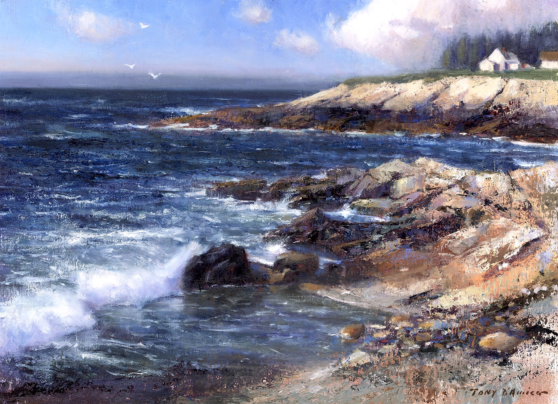 Tony D'Amico "At Ocean Point" by Oil Painters of America