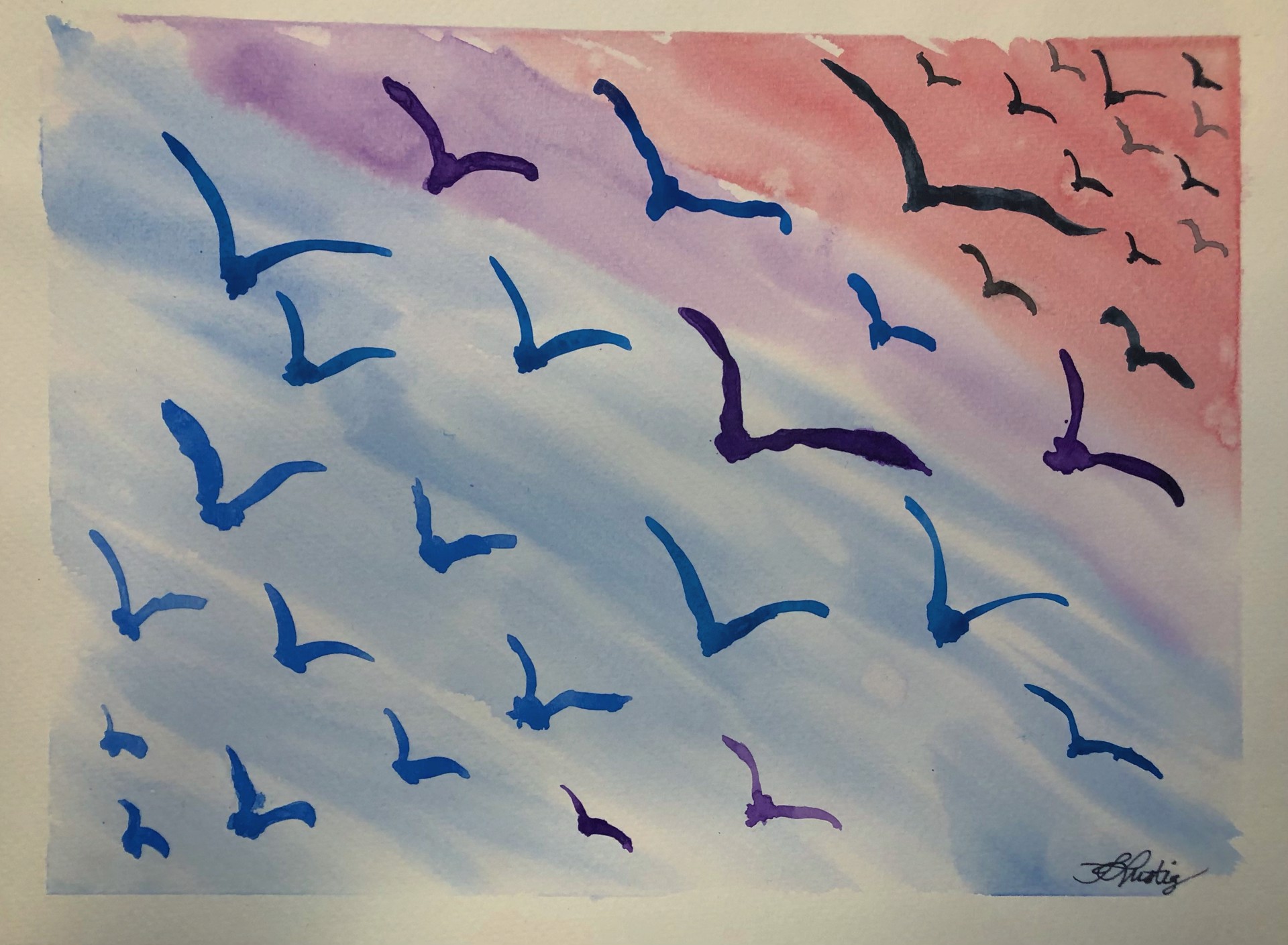 Blue Flock by Steven Lustig