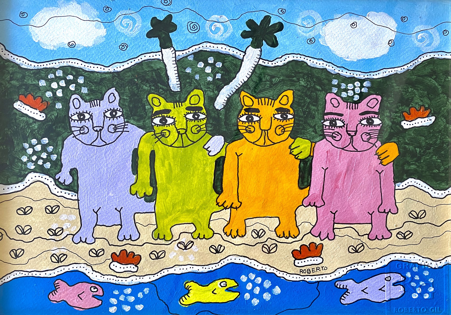 Four Cats by Roberto Domingo Gil Esteban