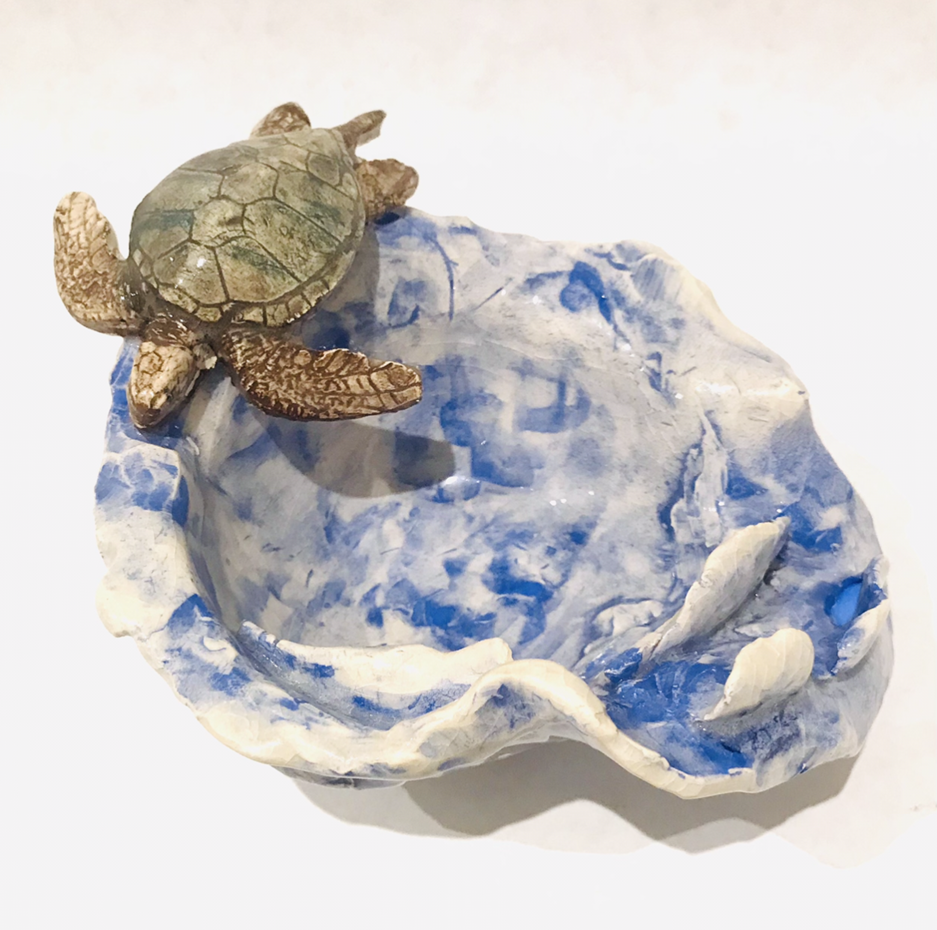 BB22-45 Turtle Riding a Wave Bowl by Barbara Bergwerf, ceramics