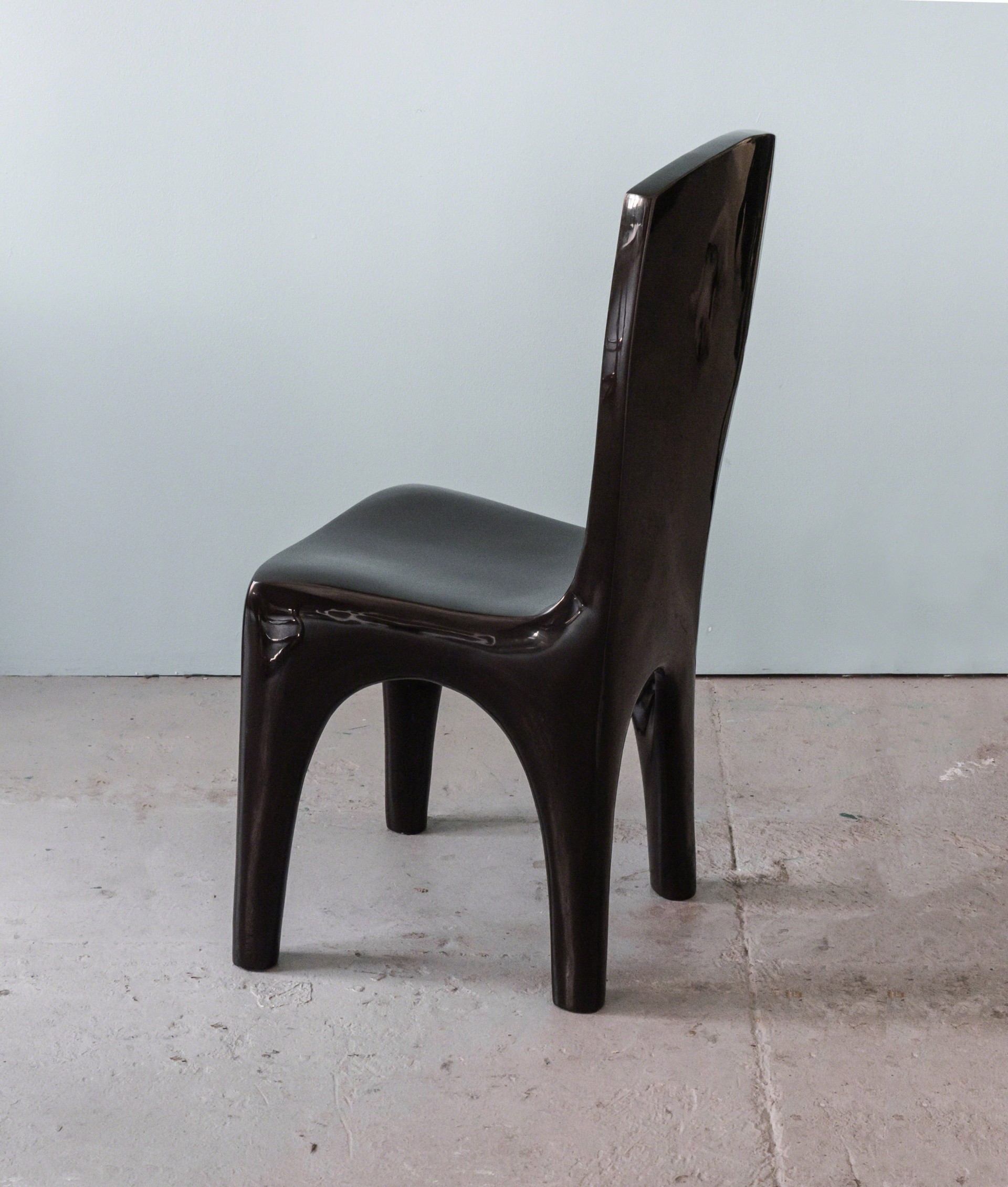 "Toro"  Black chair by Jacques Jarrige