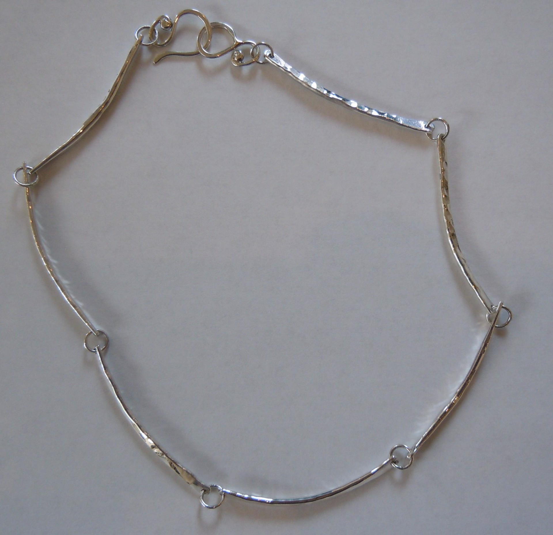 Sterling Hammered Link Necklace by Anne Forbes