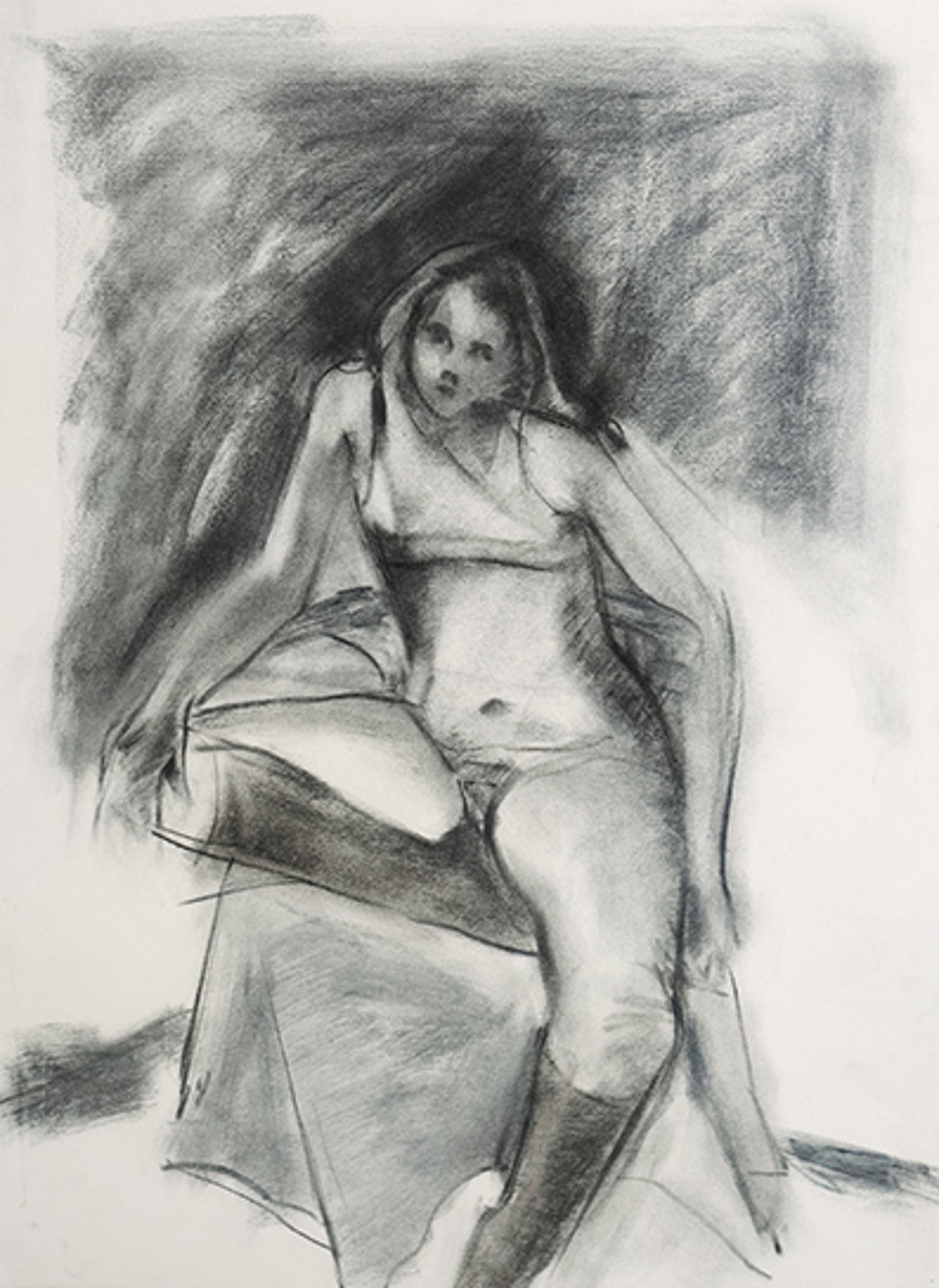 Seated Model with Boots by Edward Pramuk