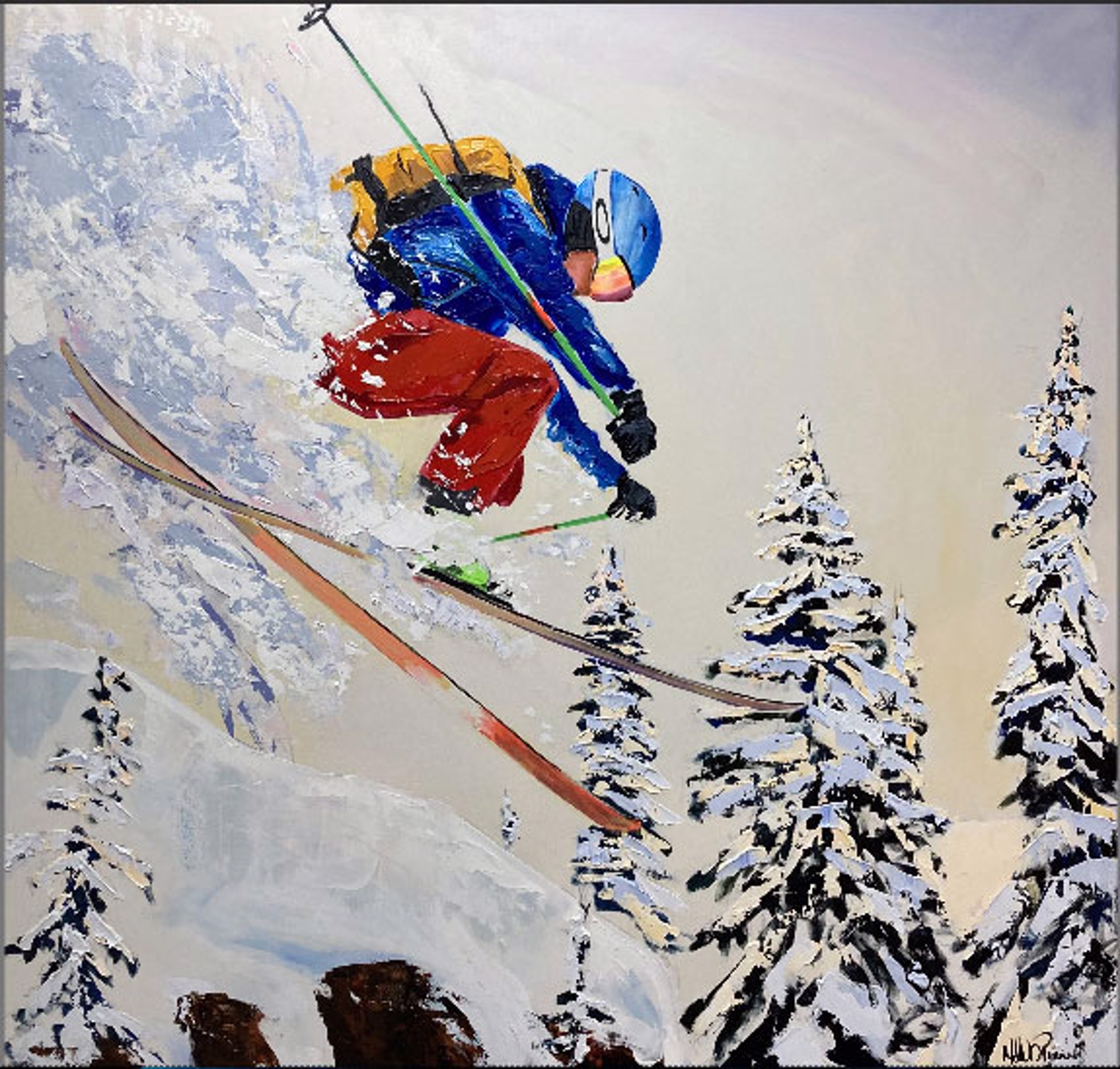 Brilliant Day to Ski by Michel Poirier