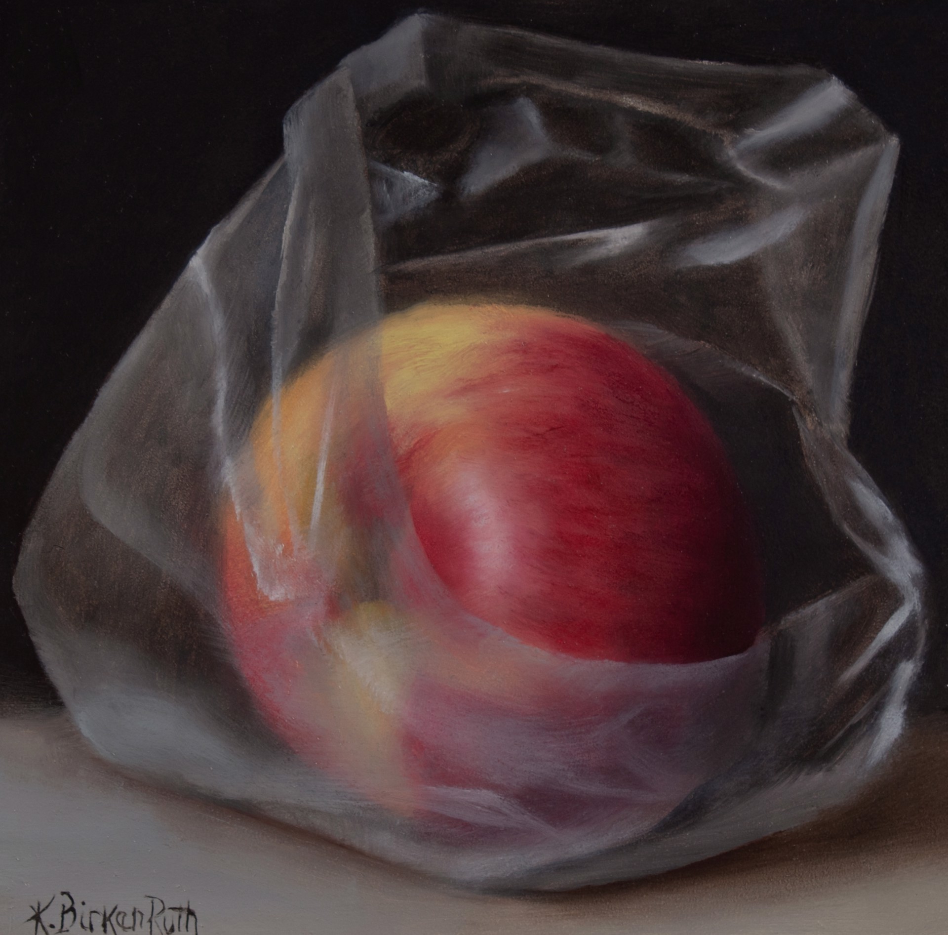 Apple Wrapped in Plastic by Kelly Birkenruth