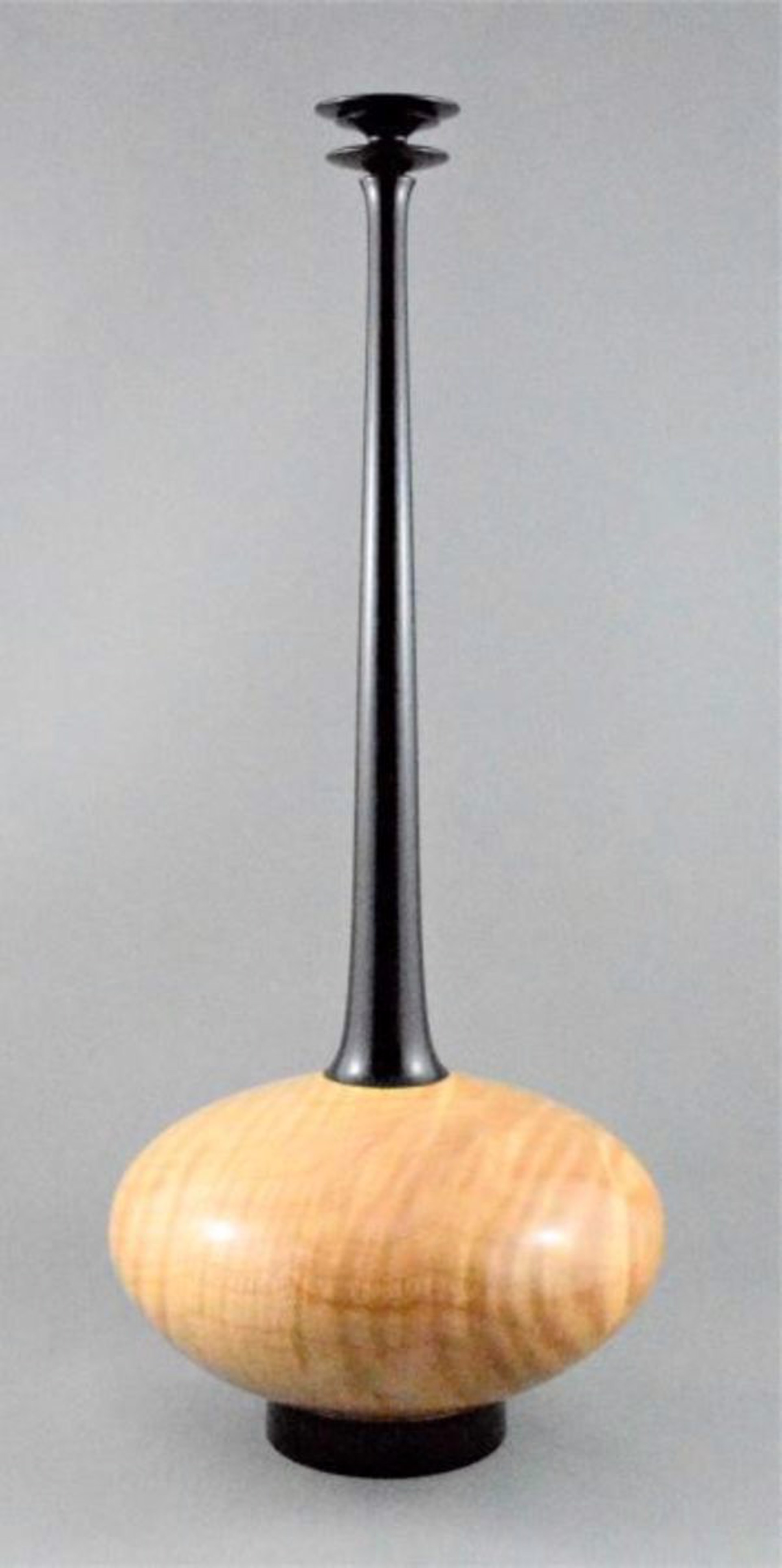 Blackwood and Curly Maple Vase by Paul Gray Diamond