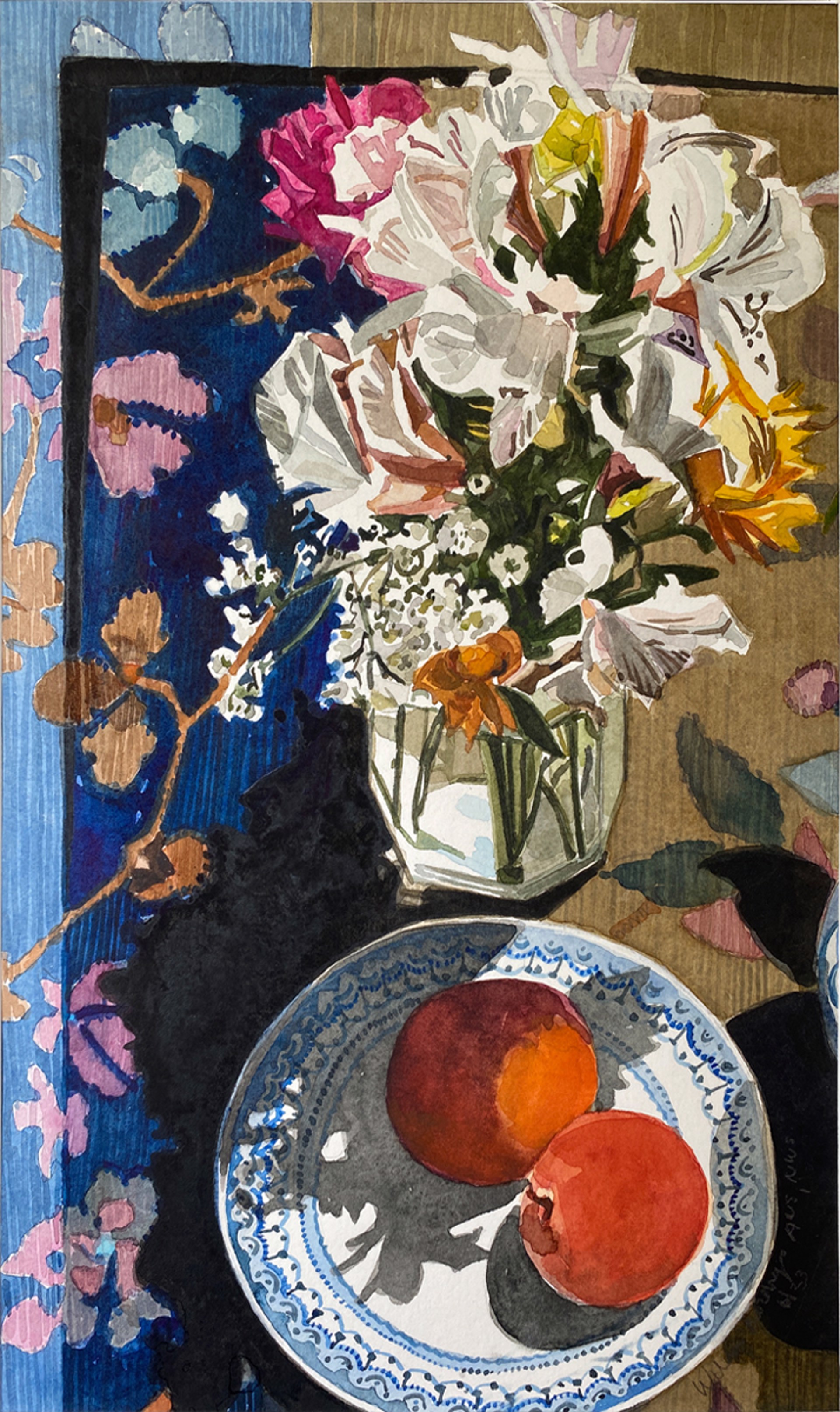 Flowers and Peaches by Wilda Northrop