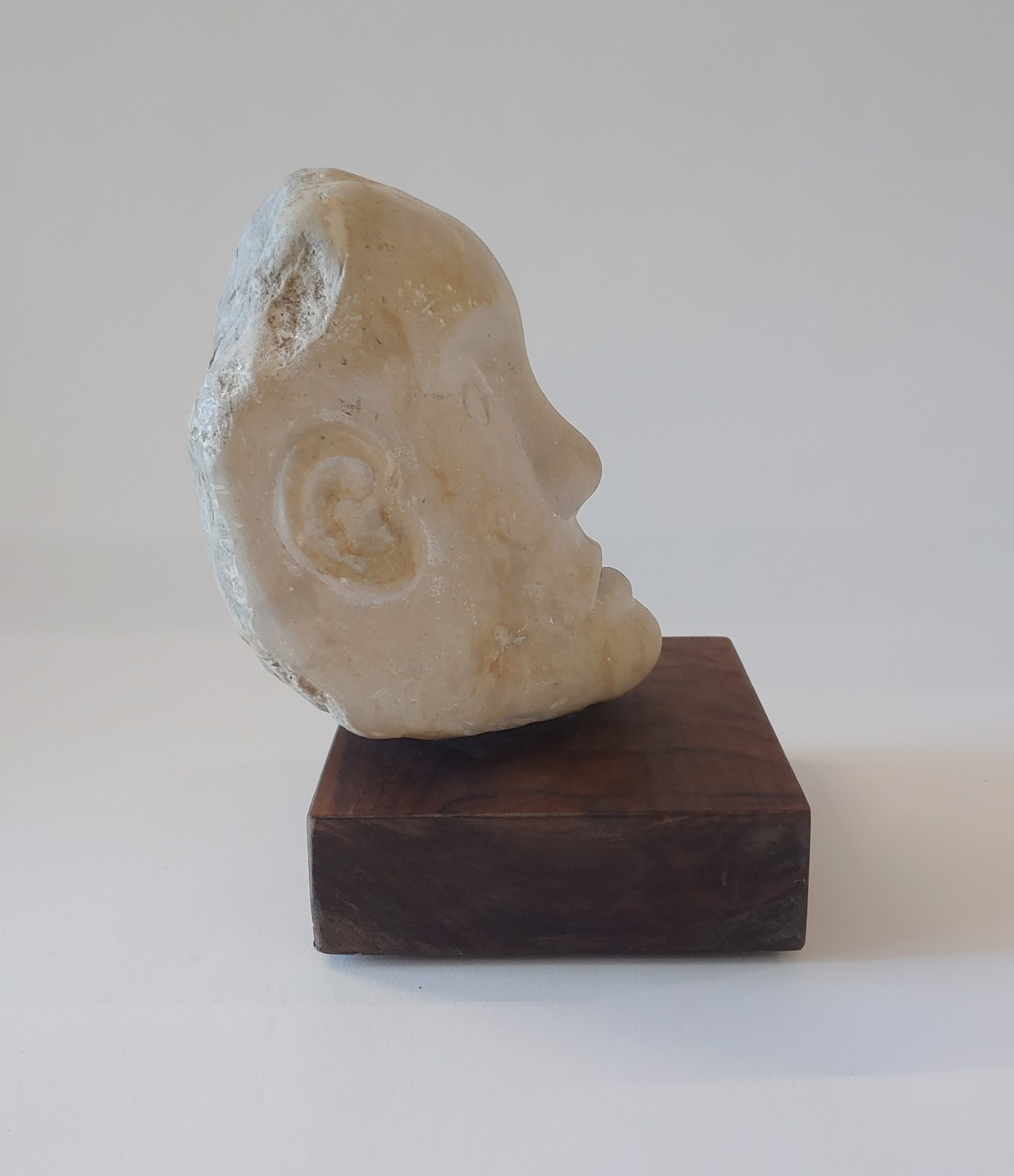Stone Face with Stand - Stone Sculpture by David Amdur