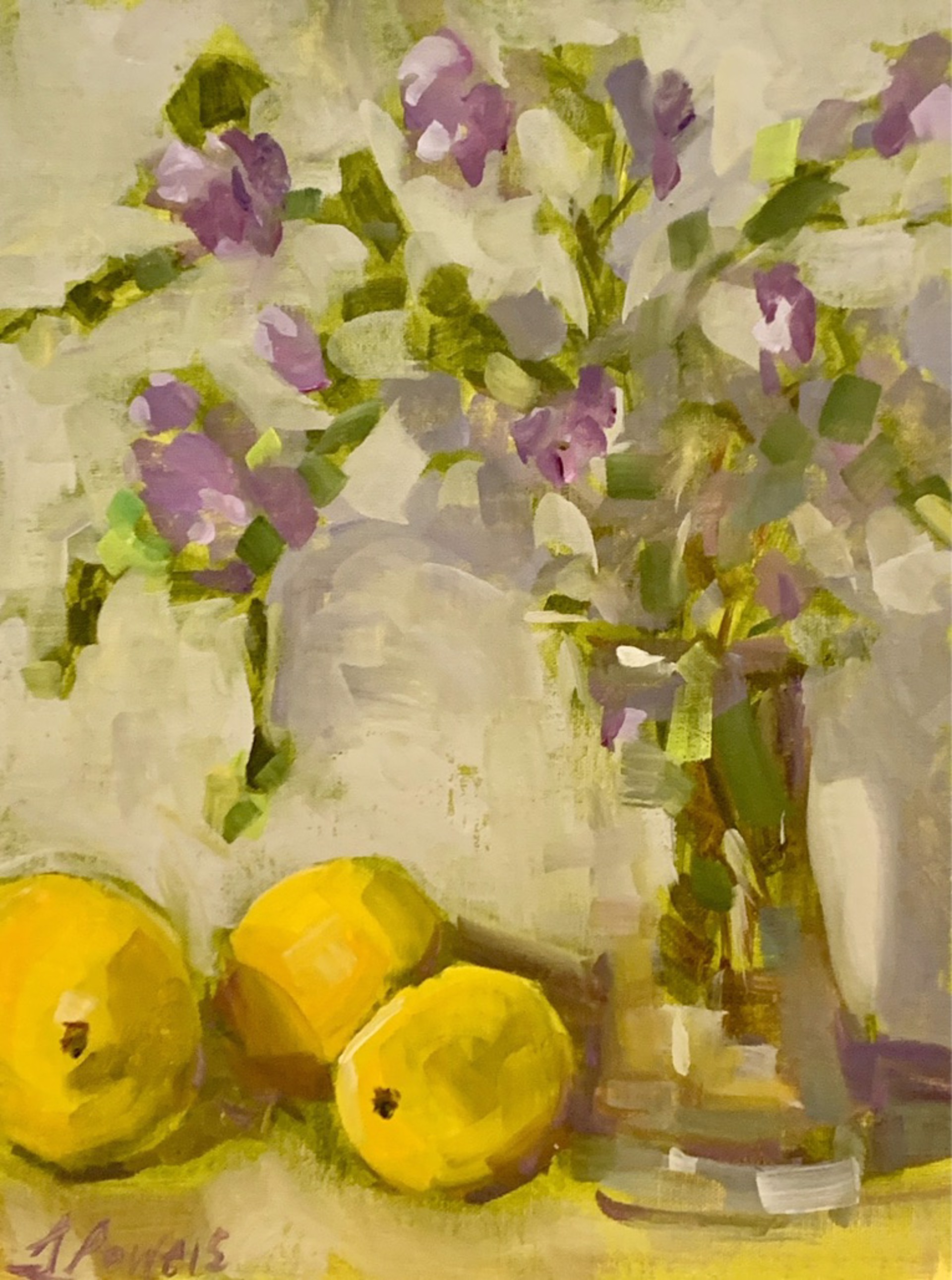 "Lemons and Love" original oil painting by Angela Powers