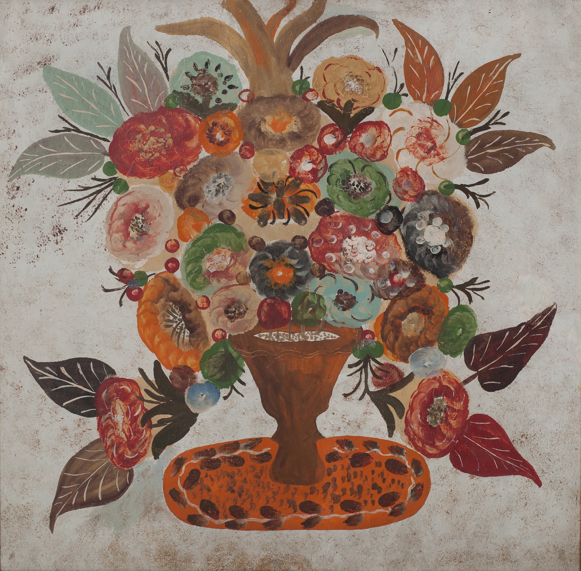 Vase of Flowers #5-3-96GSN-HA by Hector Hyppolite (Haitian 1894-1948)
